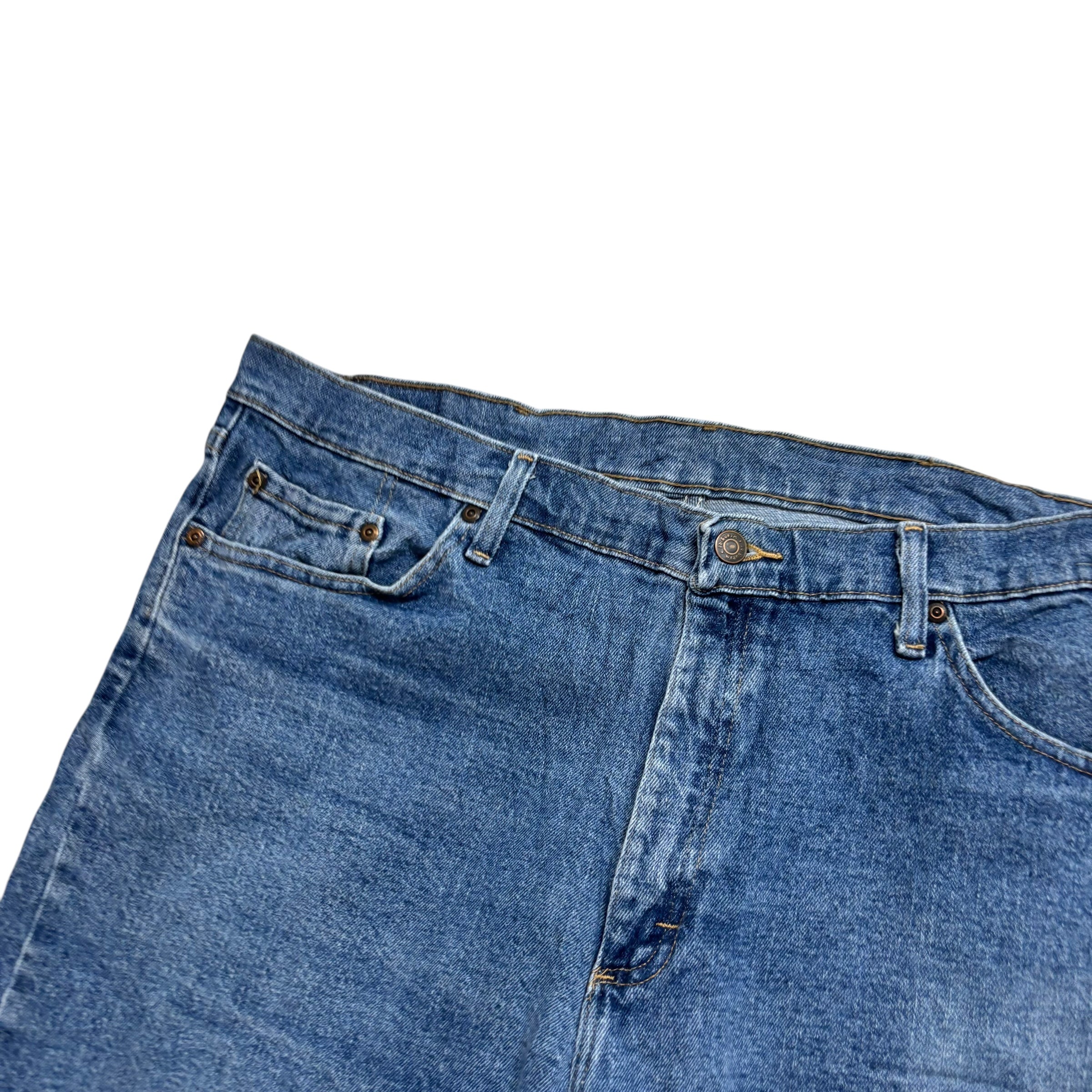 Wrangler Jorts W38 Mens Denim Shorts Mid Blue Relaxed Fit Stretch (E)