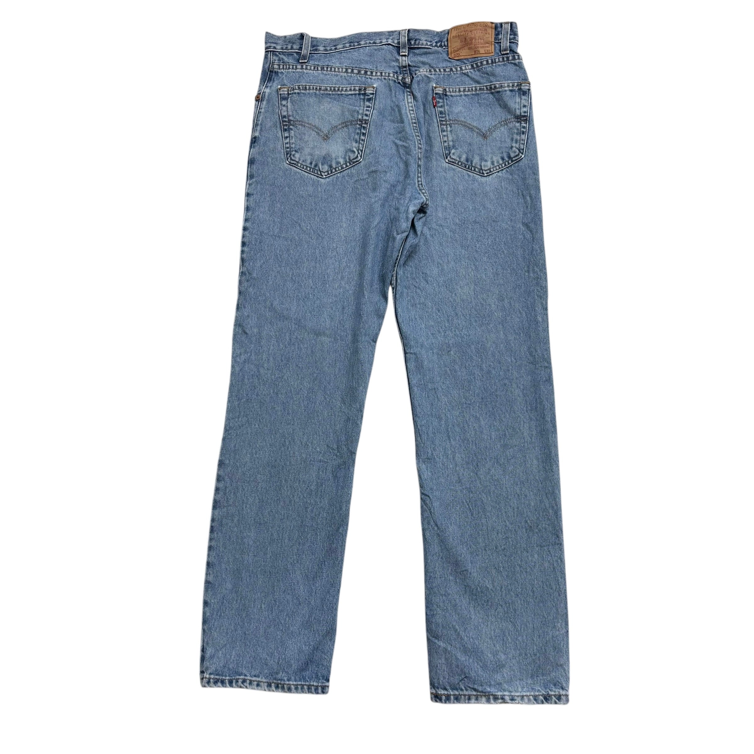 Levis 505 Jeans W36 L32 Mens Light Blue Regular Straight Fit Vintage Denim