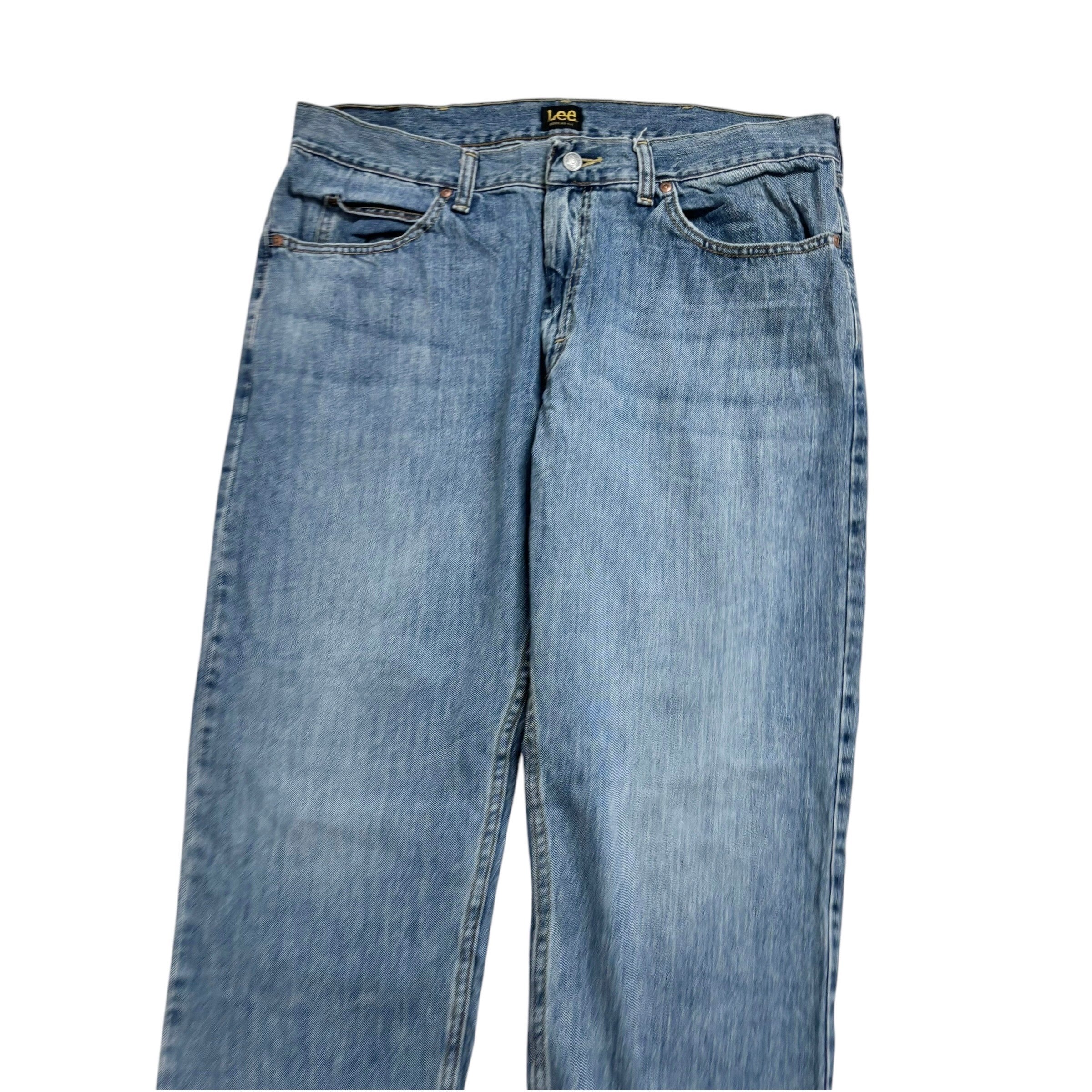 Lee Jeans W38 L30 Mens Light Blue Regular Straight Fit Denim (E)