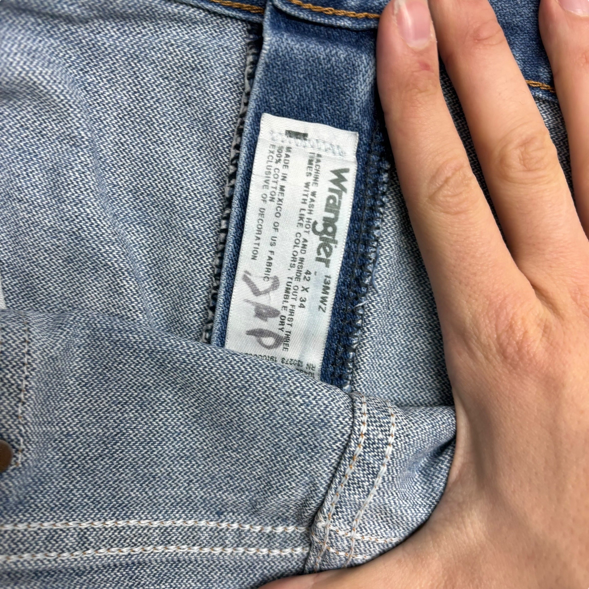 Wrangler Jeans Cowboy Cut W40 L33 Mens Mid Blue 13MWZ Original Fit Denim (F)