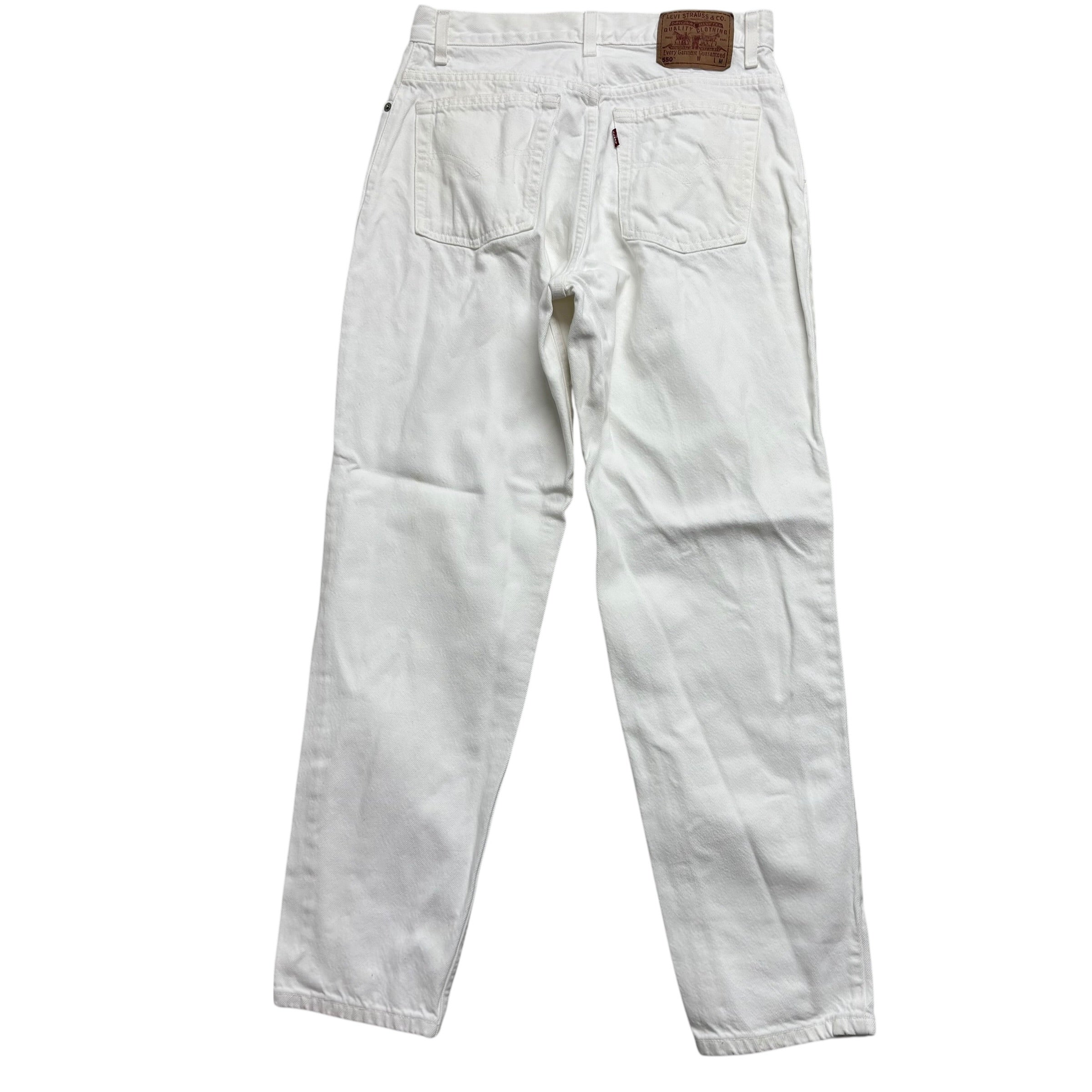 Levis 550 Jeans W30 L30 Womens White Relaxed Taper Mom Vintage Denim (F)