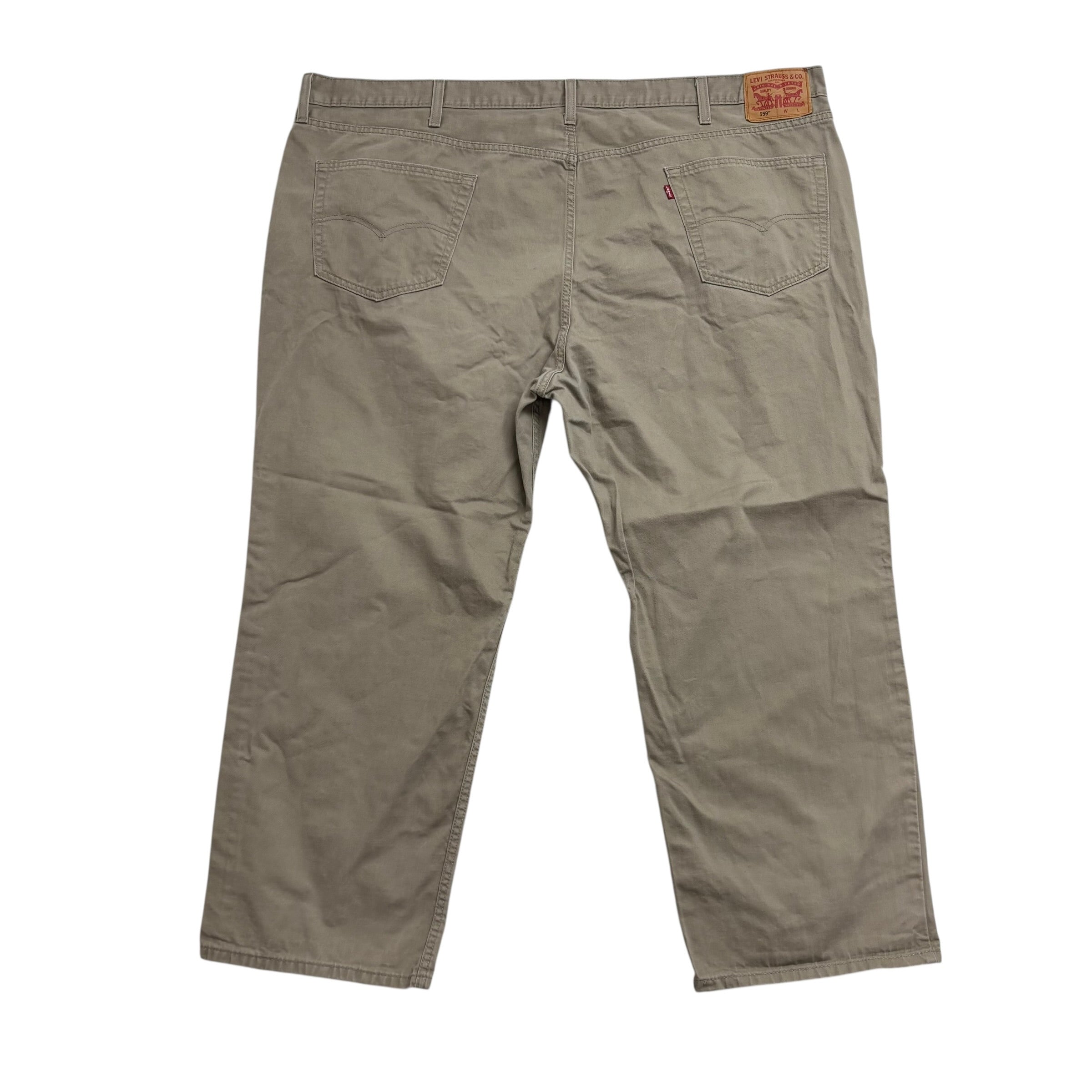 Levis 559 Jeans W52 L29 Mens Beige Baggy Relaxed Straight Fit Cotton Pants (E)