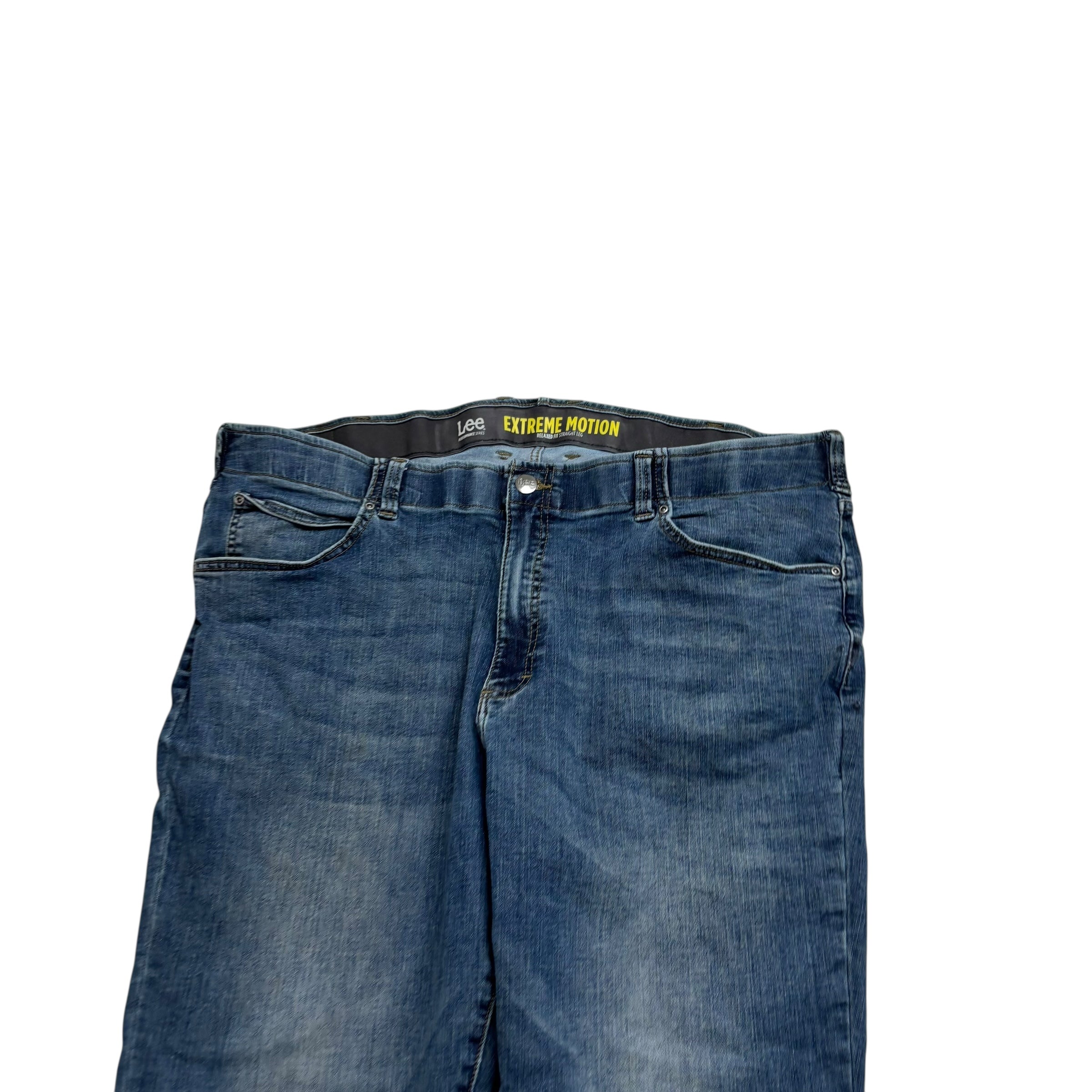 Lee Jeans W46 L29 Mens Mid Blue Relaxed Straight Fit Stretch Denim (E)