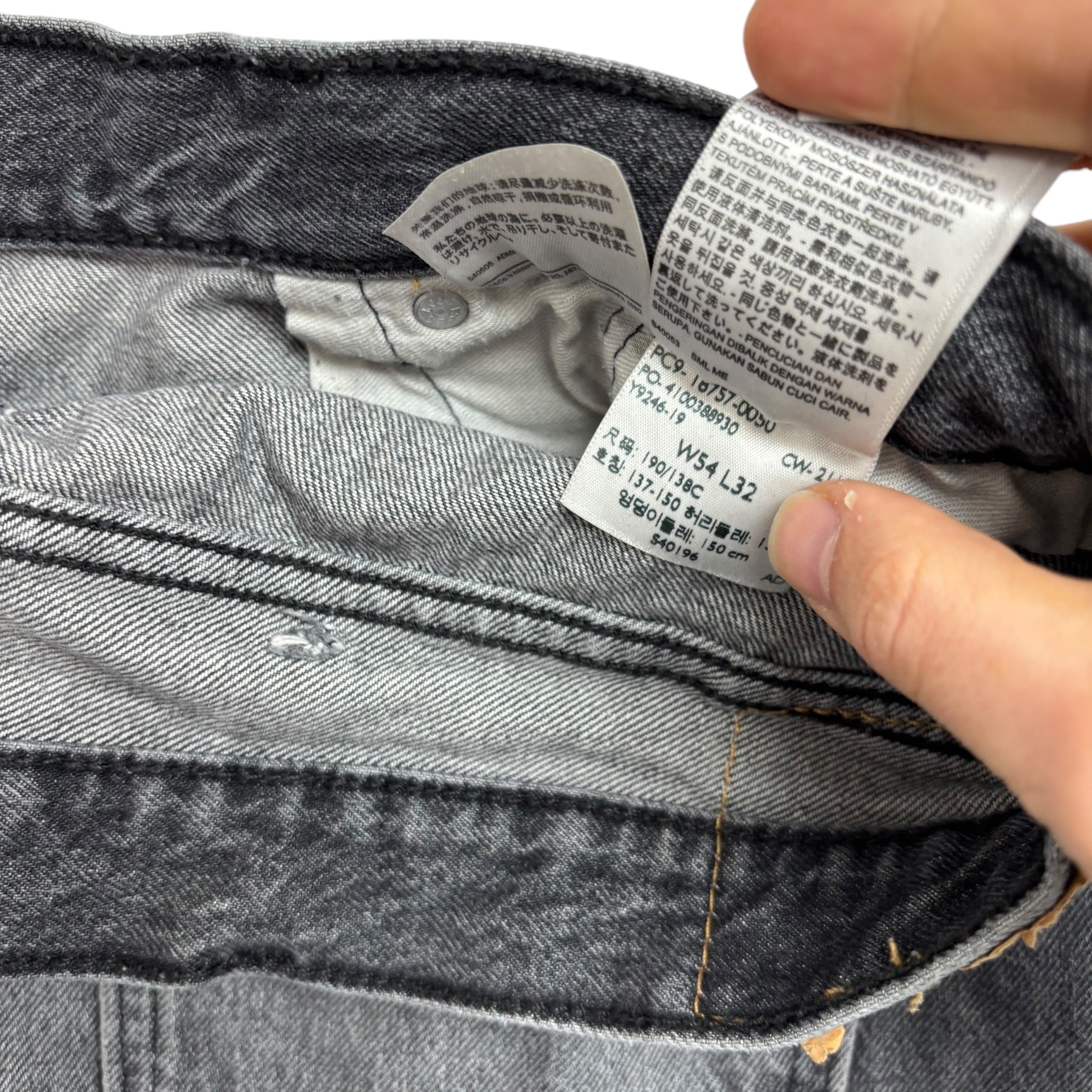 Levis 541 Jeans W54 L31 Mens Grey Athletic Tapered Fit Stretch Denim