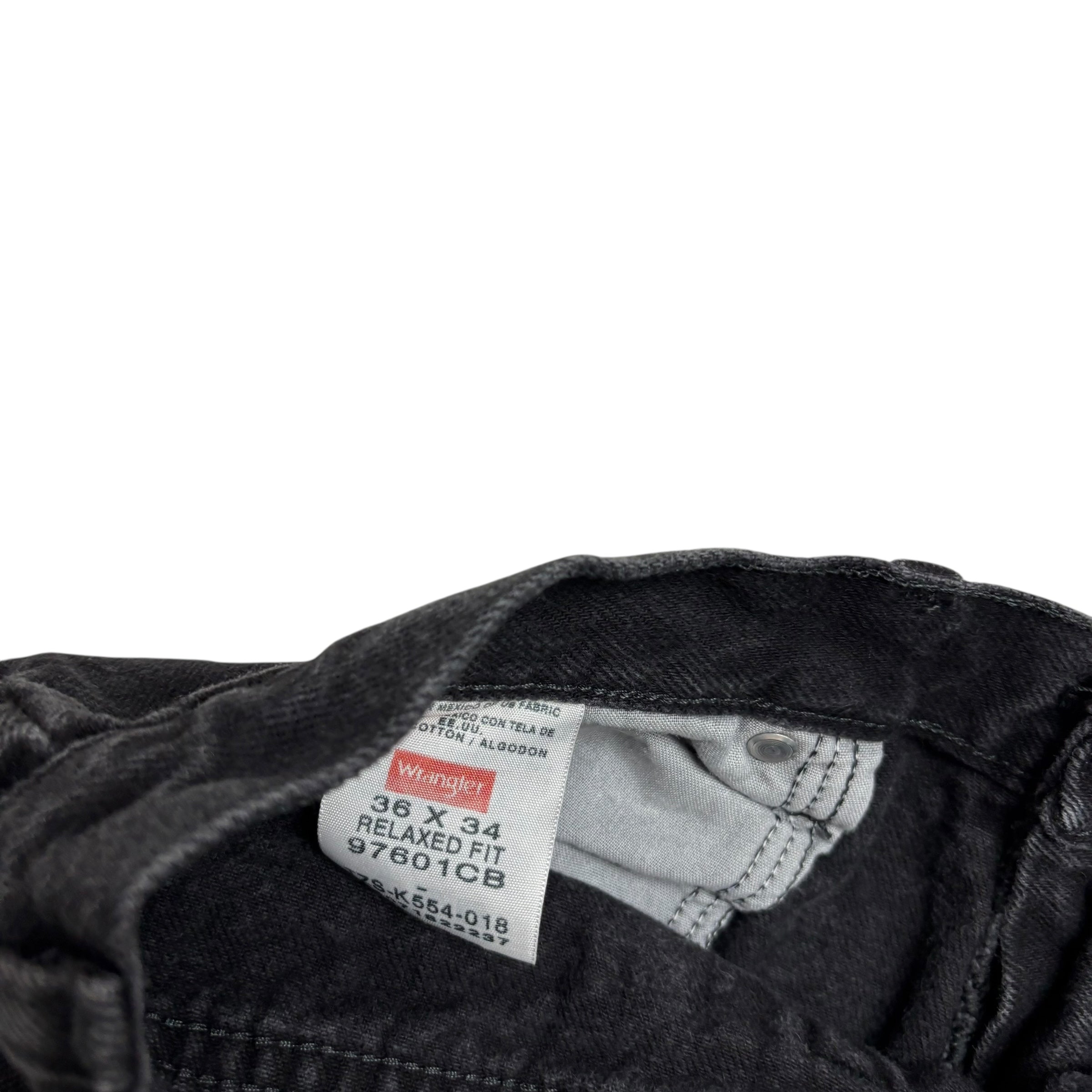 Wrangler Jeans W34 L34 Mens Black Relaxed Straight Fit Baggy Denim (E)