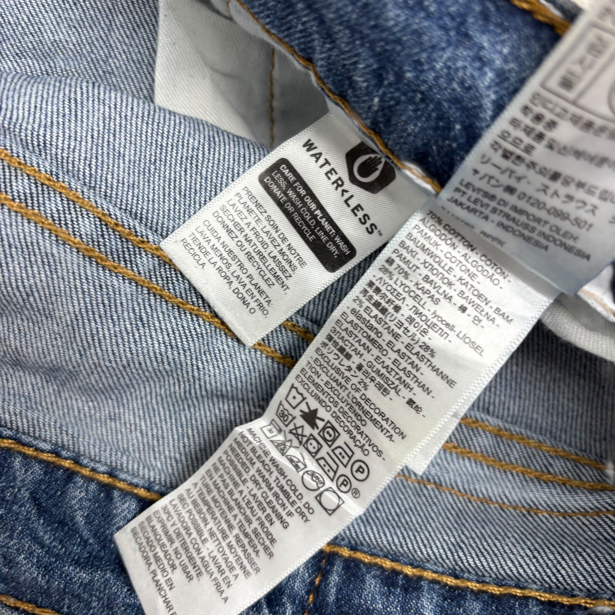 Levis 511 Jeans W38 L30 Mens Mid Blue Slim Fit Stretch Denim (E)