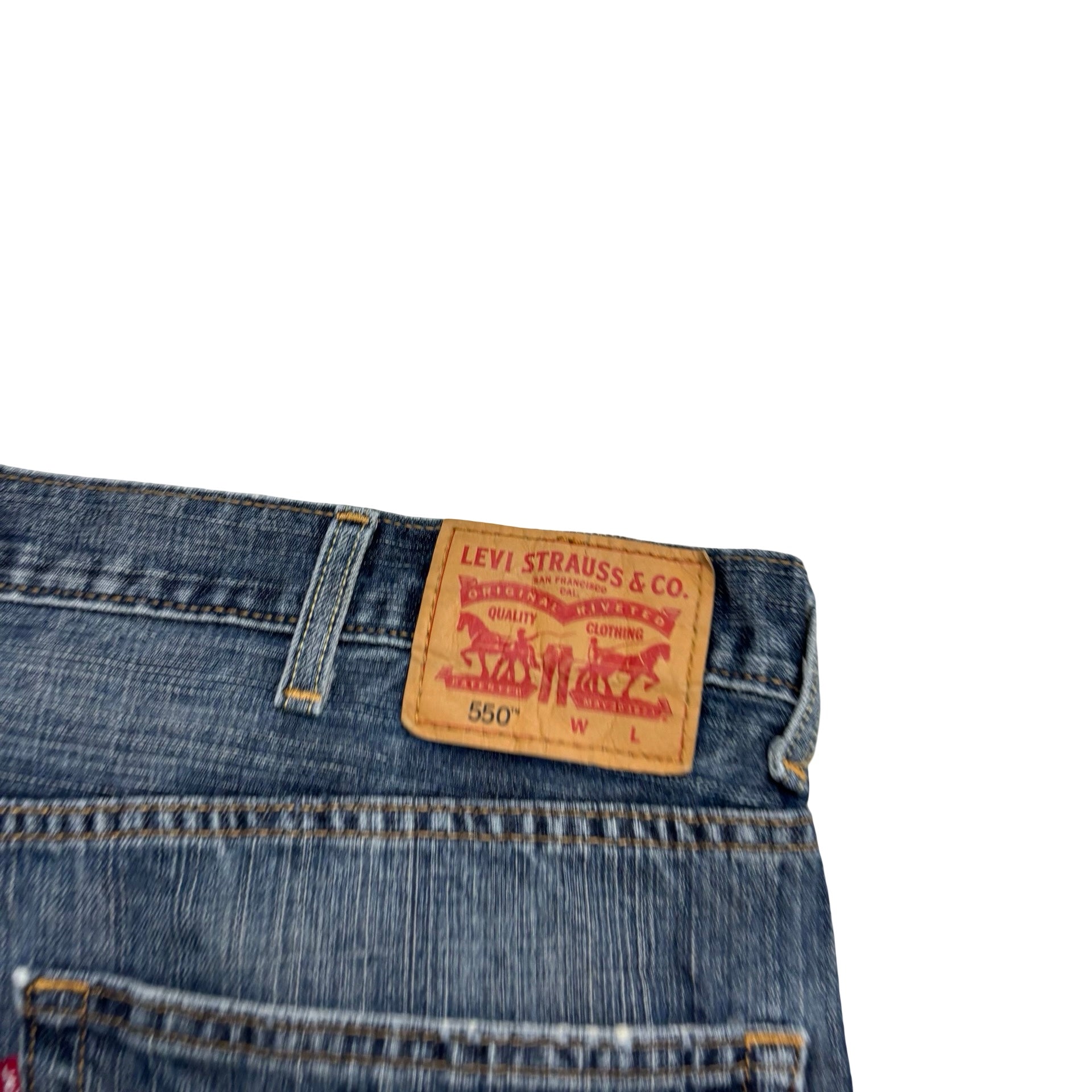 Levis 550 Jeans W44 L29 Mens Dark Blue Baggy Relaxed Straight Fit Denim (E)