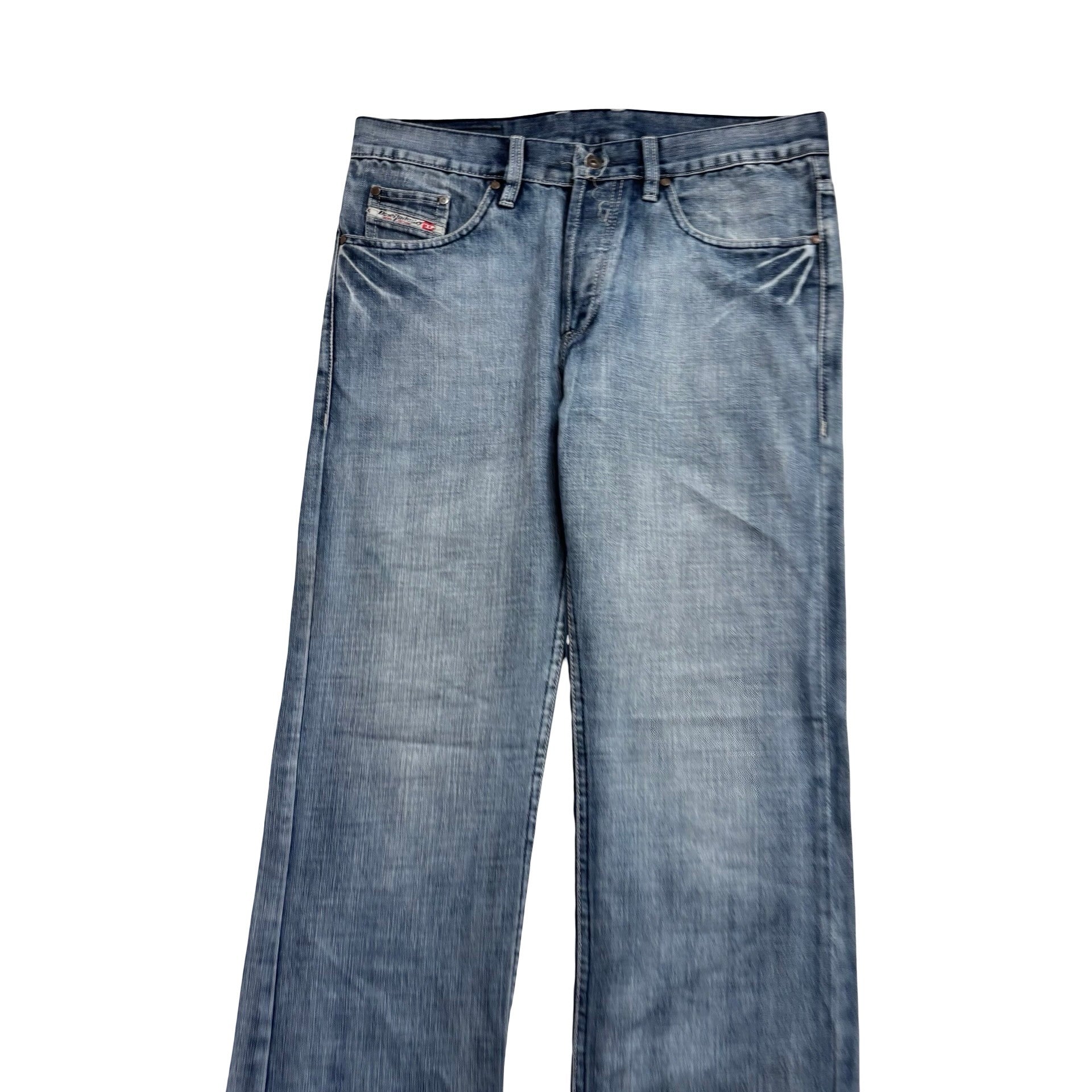 Diesel Roody Jeans W34 L33 Mens Mid Blue Relaxed Straight Fit Denim