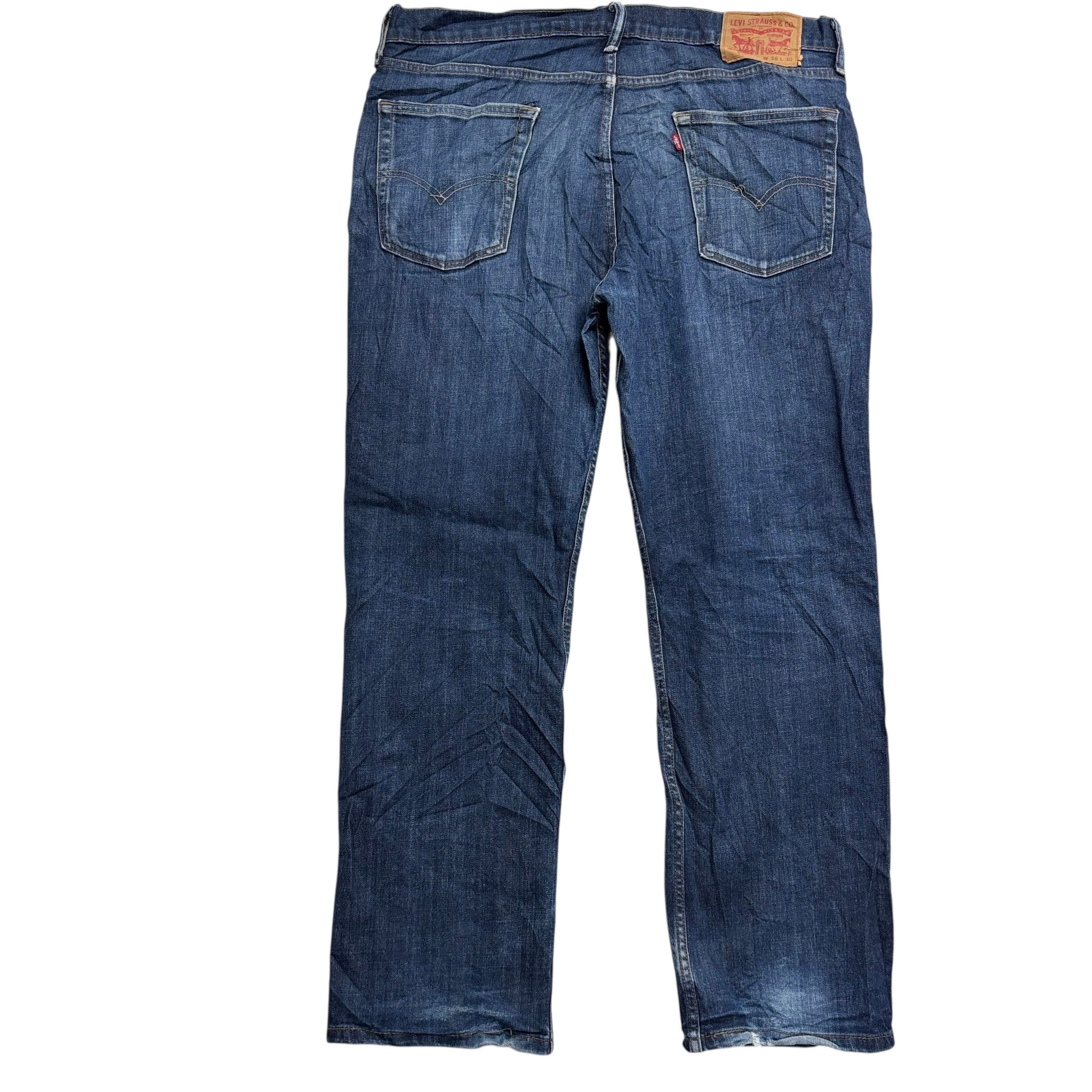 Levis 514 Jeans W36 L30 Mens Dark Blue Regular Straight Fit Stretch Denim (F)