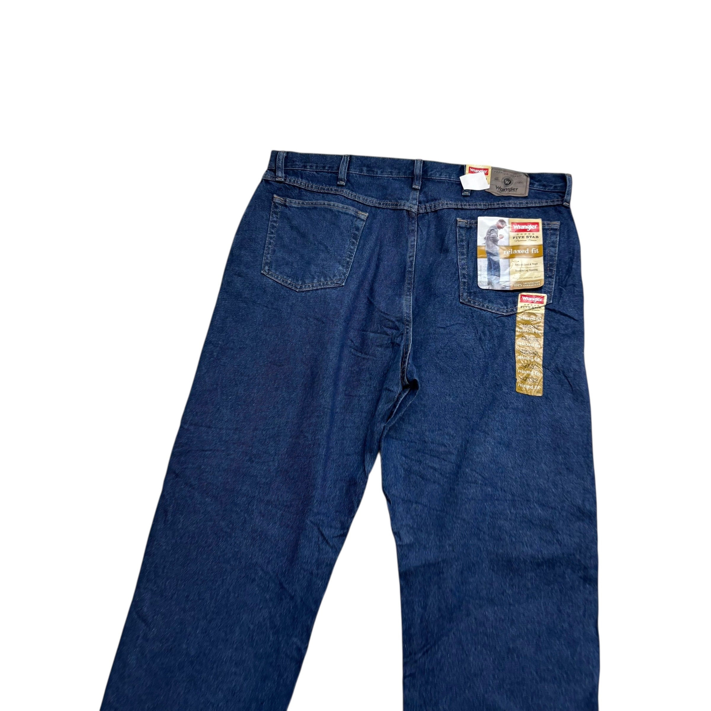 Wrangler Jeans W42 L32 Mens Dark Blue Baggy Relaxed Straight Fit Denim (E)
