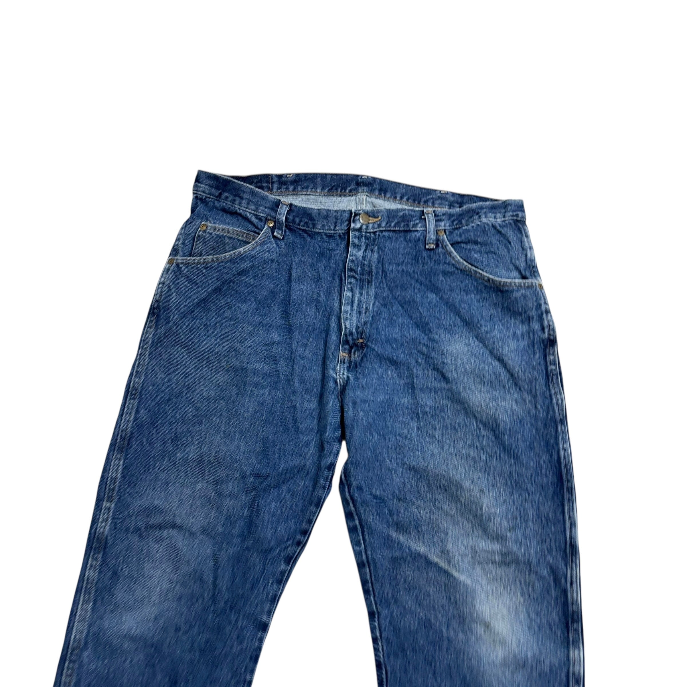 Wrangler Jeans W40 L30 Mens Mid Blue Regular Straight Fit Denim