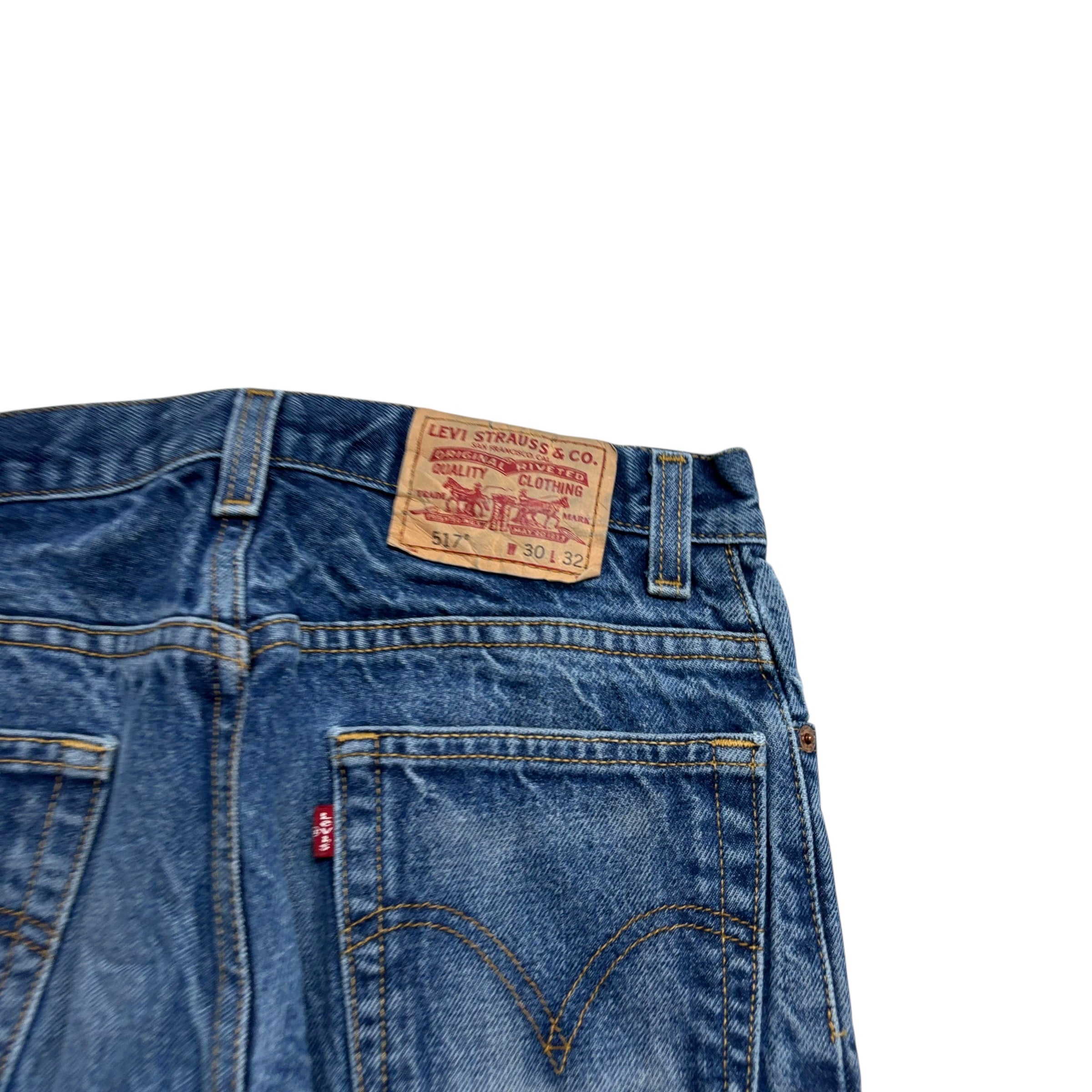 Levis 517 Jeans W30 L30 Mens Mid Blue Regular Bootcut Fit Vintage Denim (F)