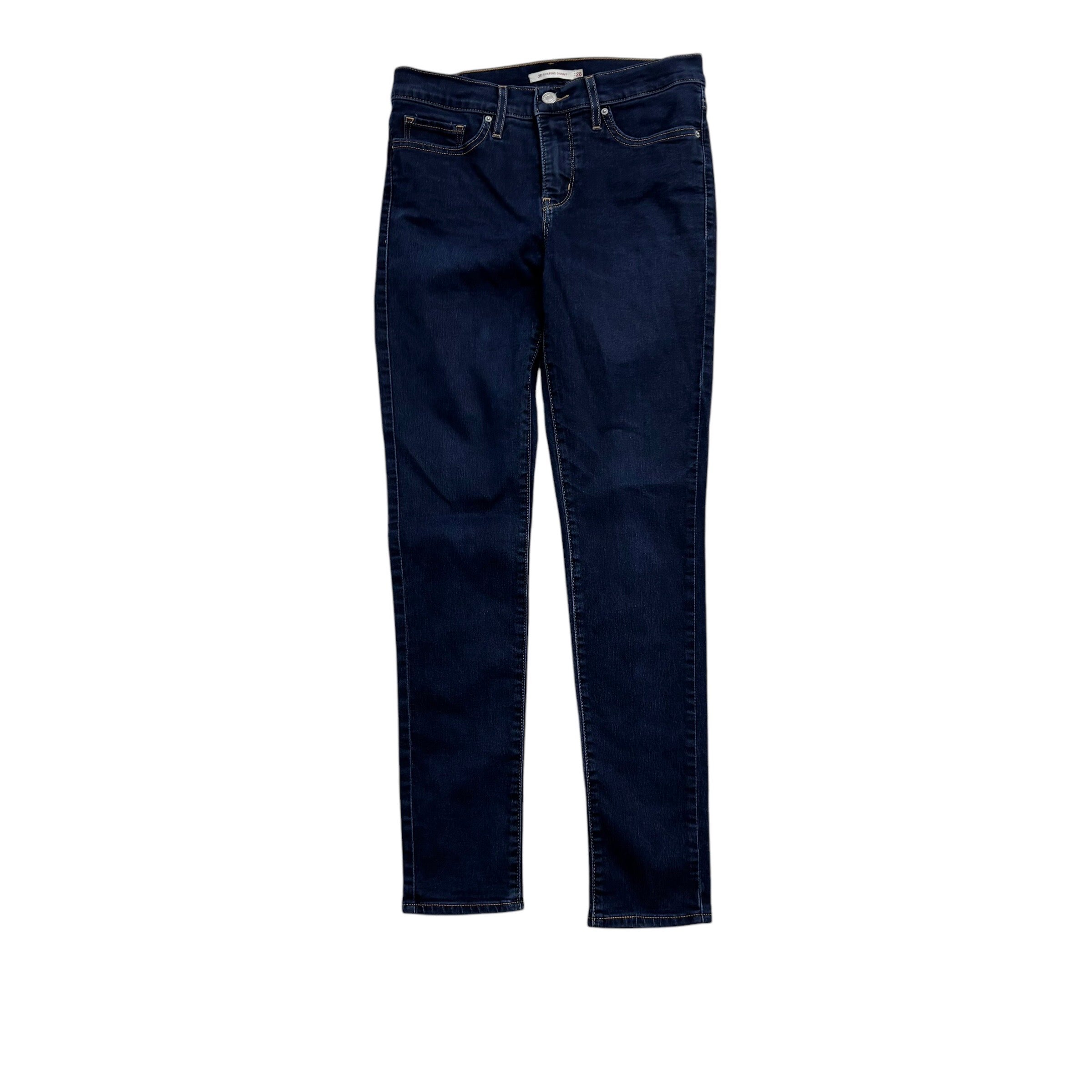 Levis 311 Jeans W28 L30 Womens Dark Blue Shaping Skinny Fit Stretch Denim (E)
