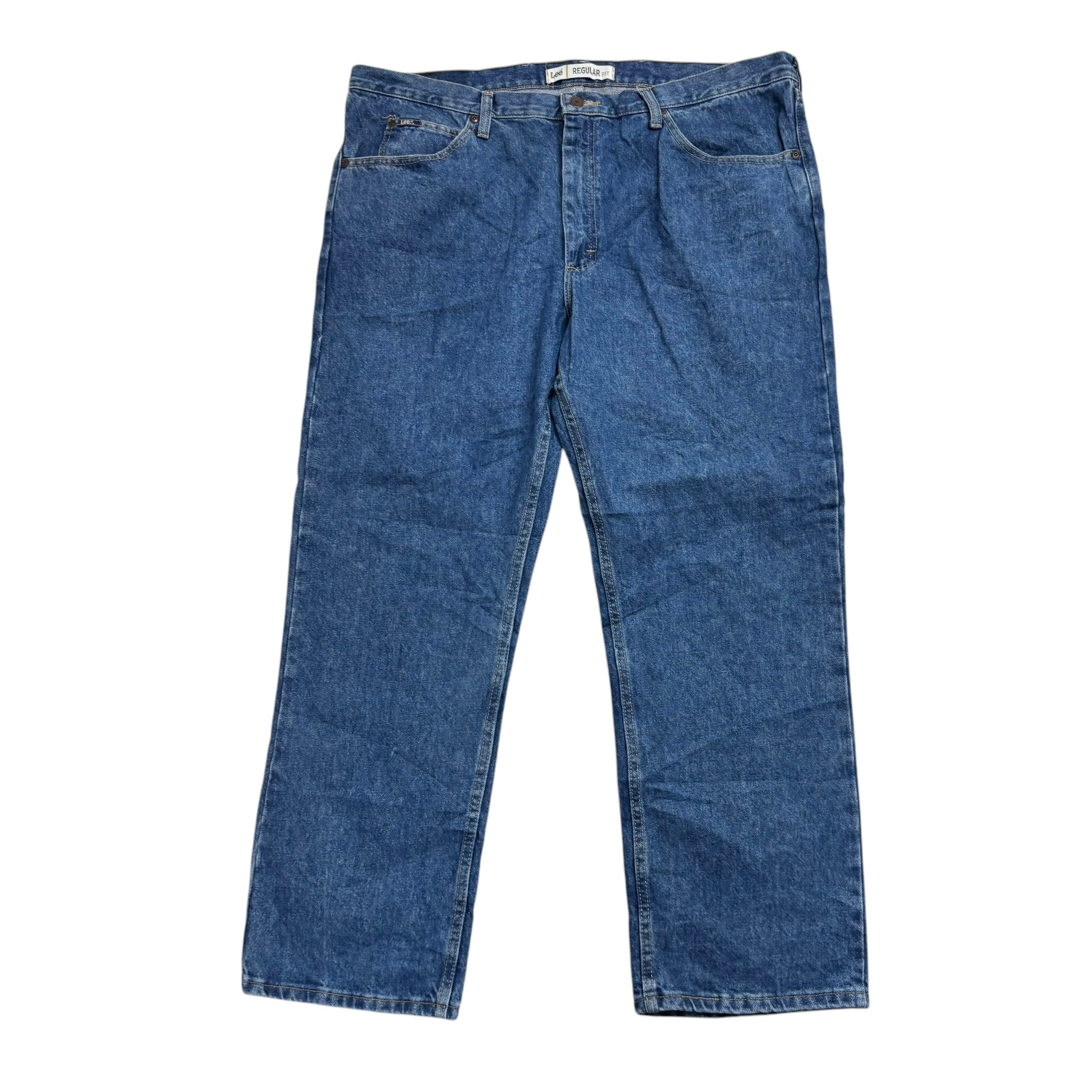 Lee Jeans W42 L30 Mens Mid Blue Regular Straight Fit Vintage Denim (E)