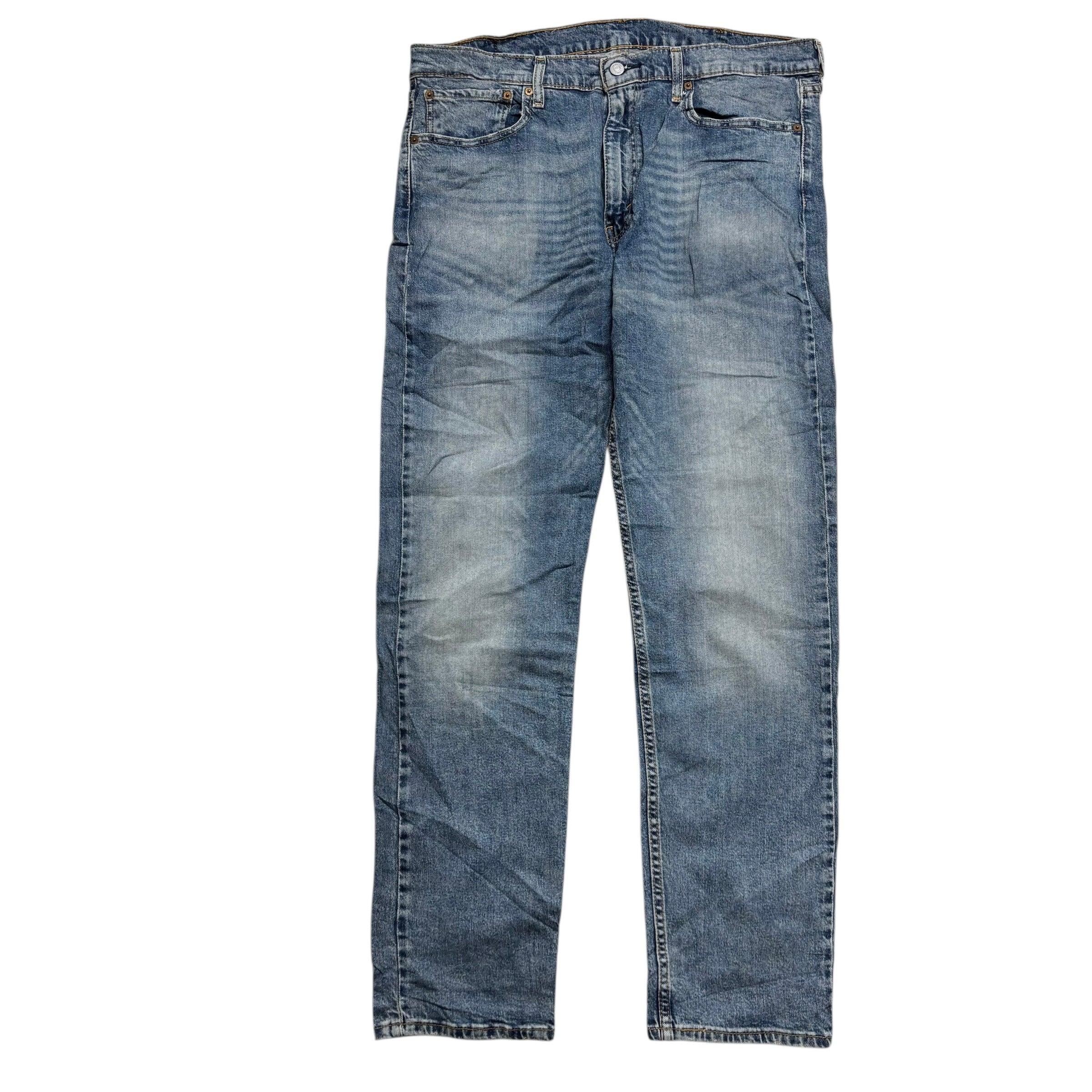 Levis 502 Jeans W38 L34 Mens Mid Blue Regular Tapered Fit Stretch Denim (E)