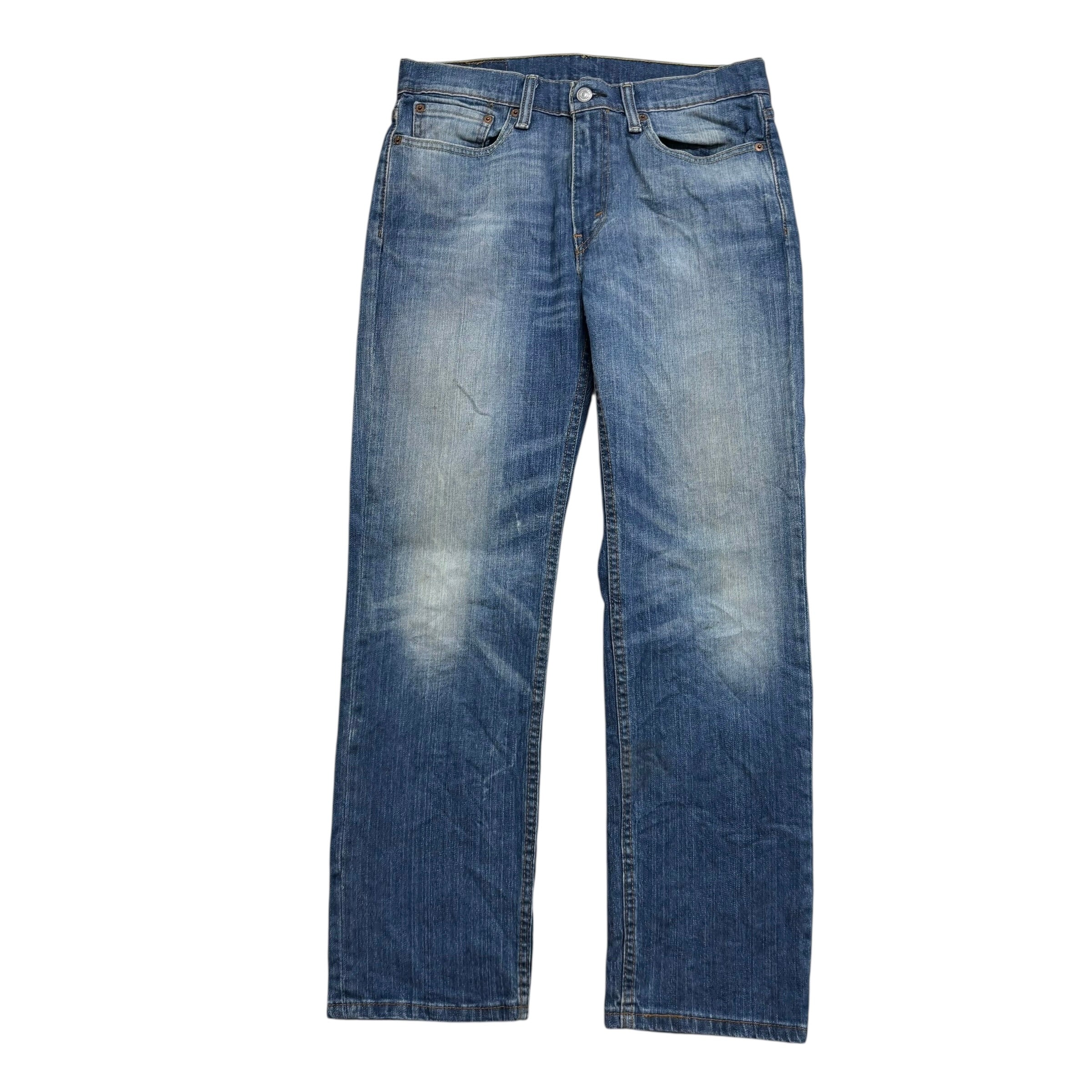 Levis 514 Jeans W32 L30 Mens Mid Blue Regular Straight Fit Stretch Denim