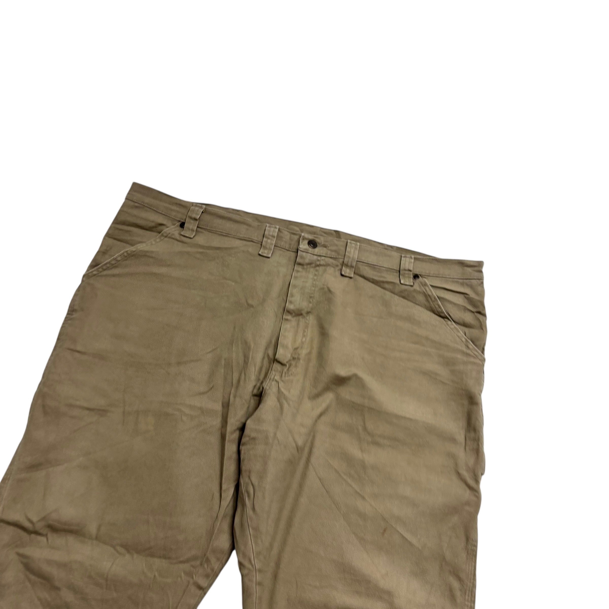 Wrangler Carpenter Pants W46 L30 Mens Beige Relaxed Straight Fit Stretch