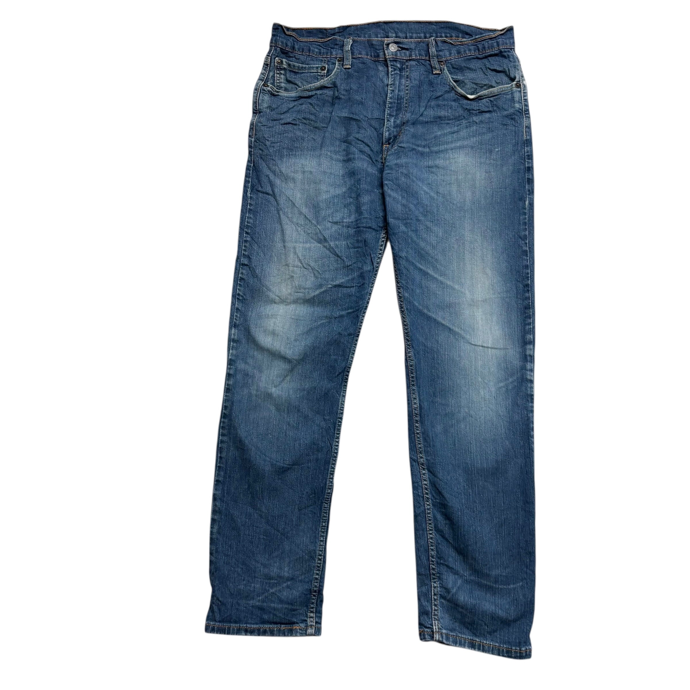Levis 502 Jeans W36 L31 Mens Mid Blue Regular Tapered Fit Stretch Denim (E)