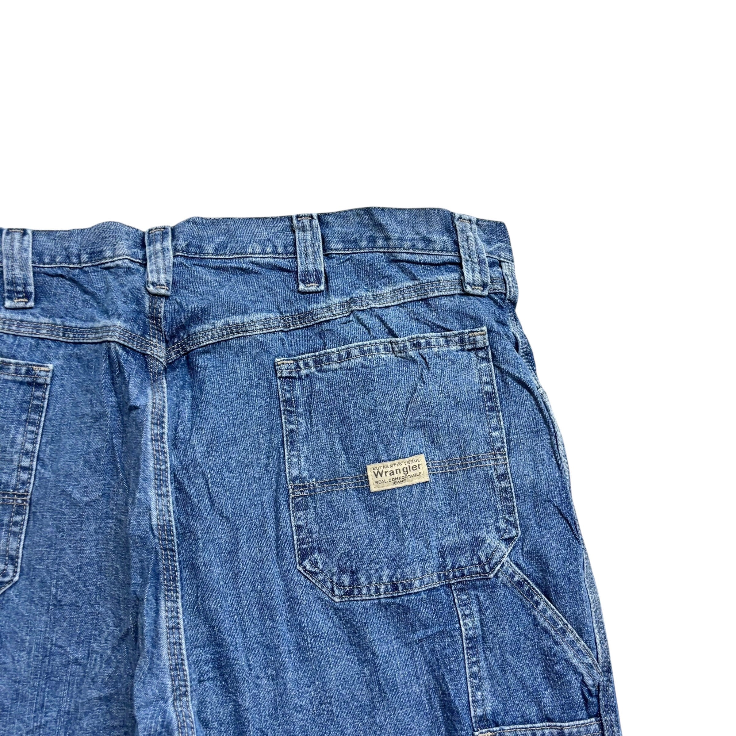 Wrangler Baggy Jorts W40 Mens Mid Blue Denim Shorts Relaxed Fit Carpenter (E)