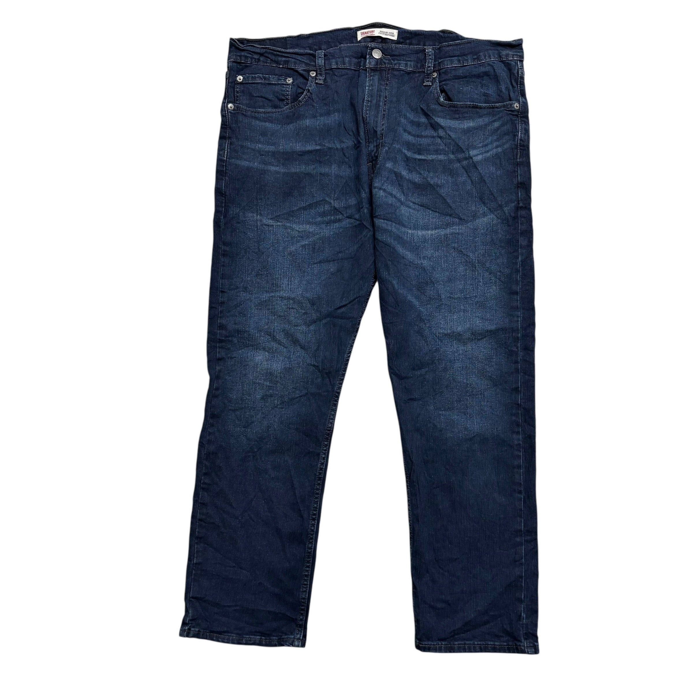 Levis Signature Jeans W38 L29 Mens Navy Blue Regular Tapered Fit Stretch (E)