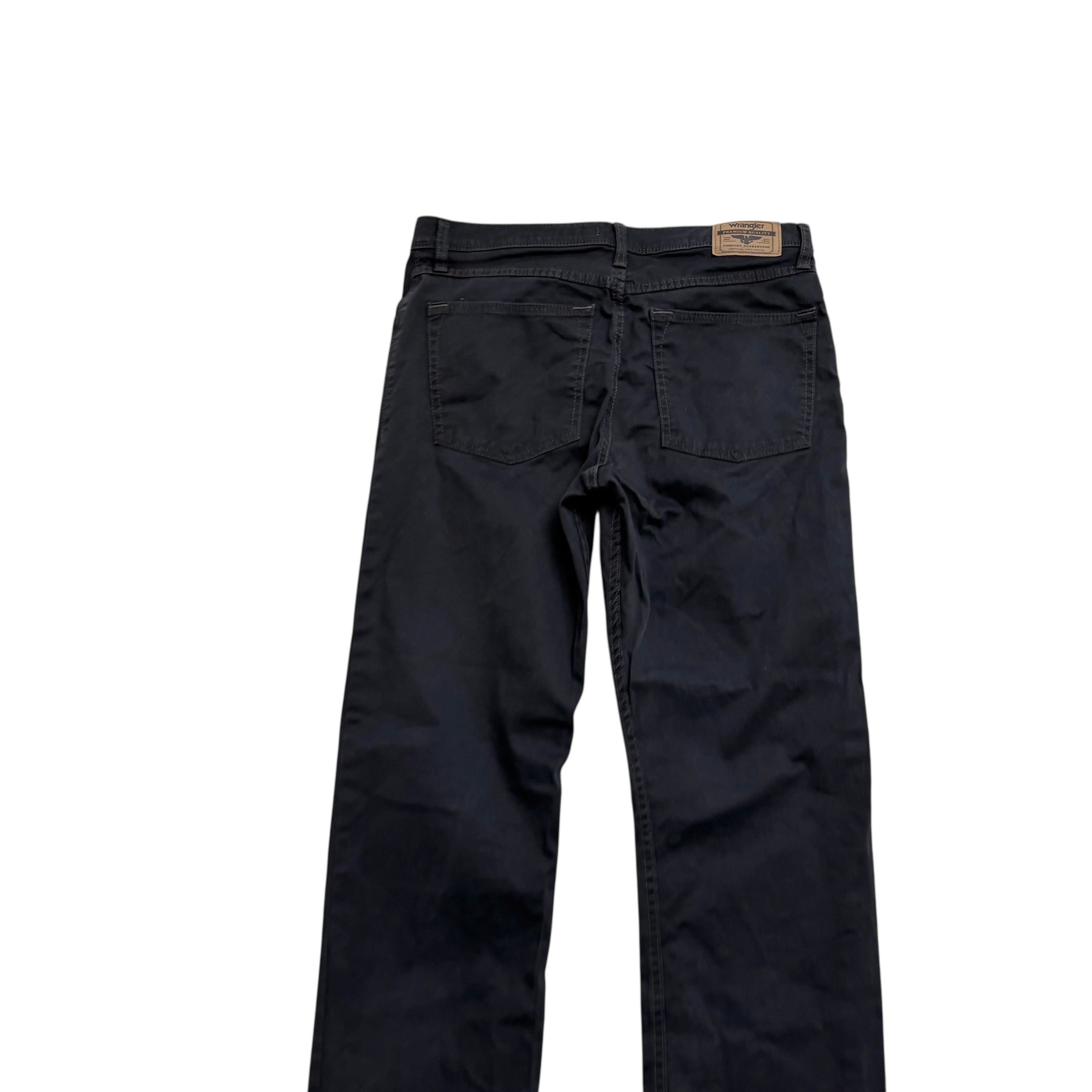 Wrangler Trousers W32 L32 Mens Black Regular Straight Fit Stretch Pants (E)