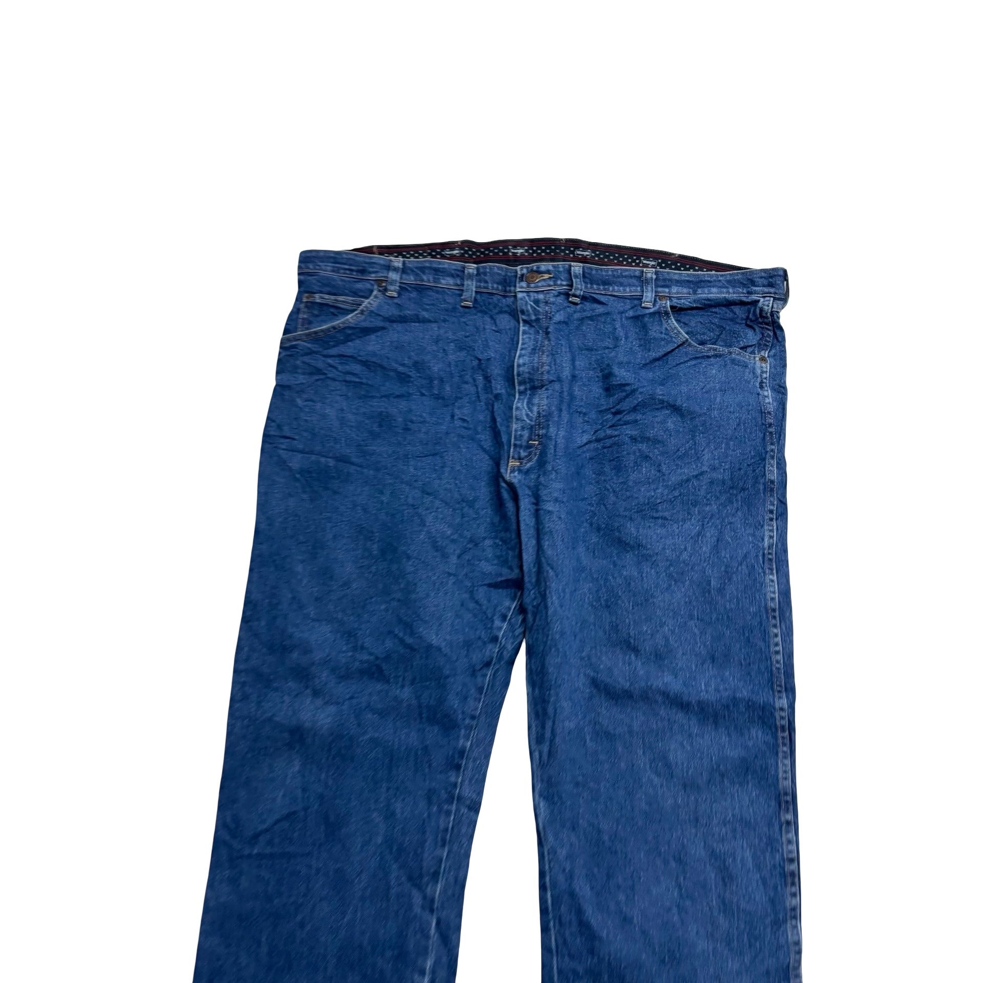 Wrangler Jeans W46 L29 Mens Mid Blue Regular Straight Fit Stretch Denim (E)