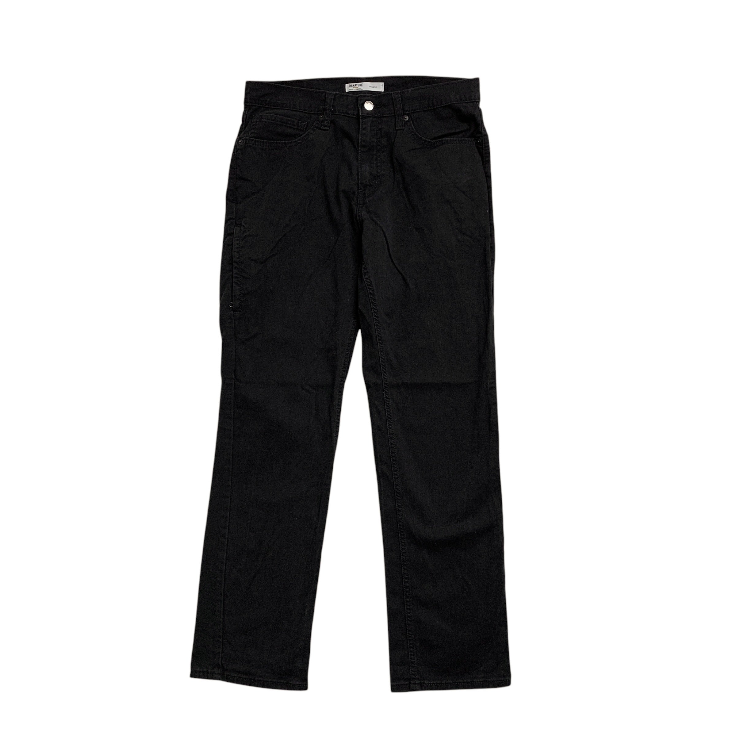 Levis Signature Trousers W32 L31 Mens Black Athletic Fit Stretch Pants (E)