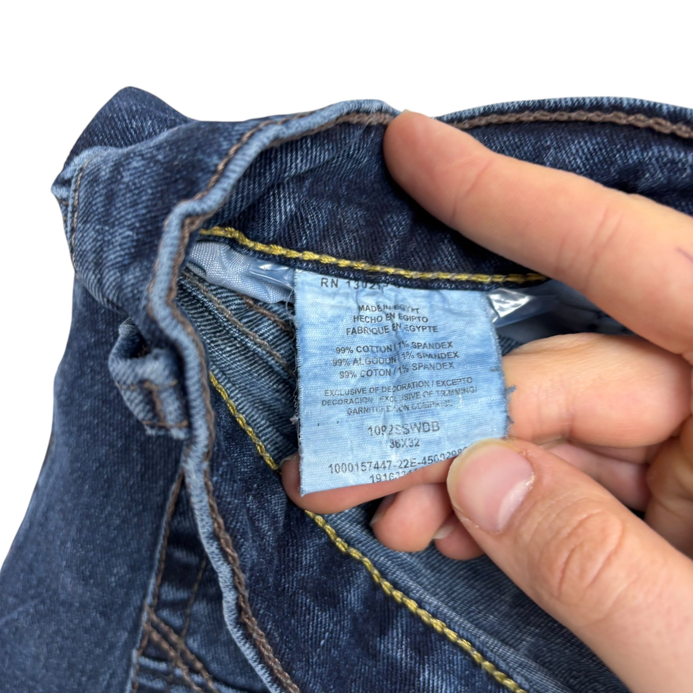 Wrangler Jeans W36 L32 Mens Mid Blue Slim Straight Fit Stretch Denim