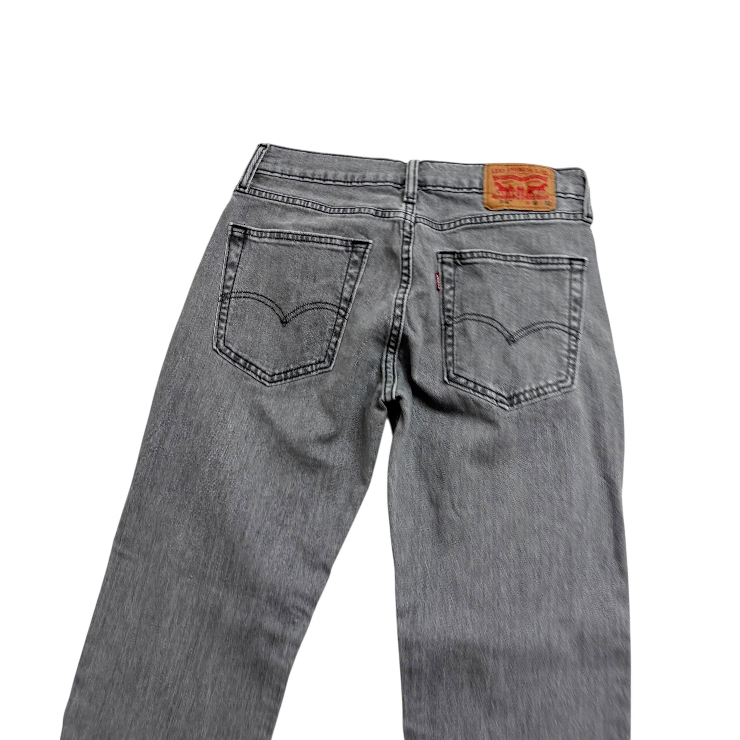 Levis 514 Jeans W30 L32 Mens Grey Regular Straight Fit Stretch Denim (E)