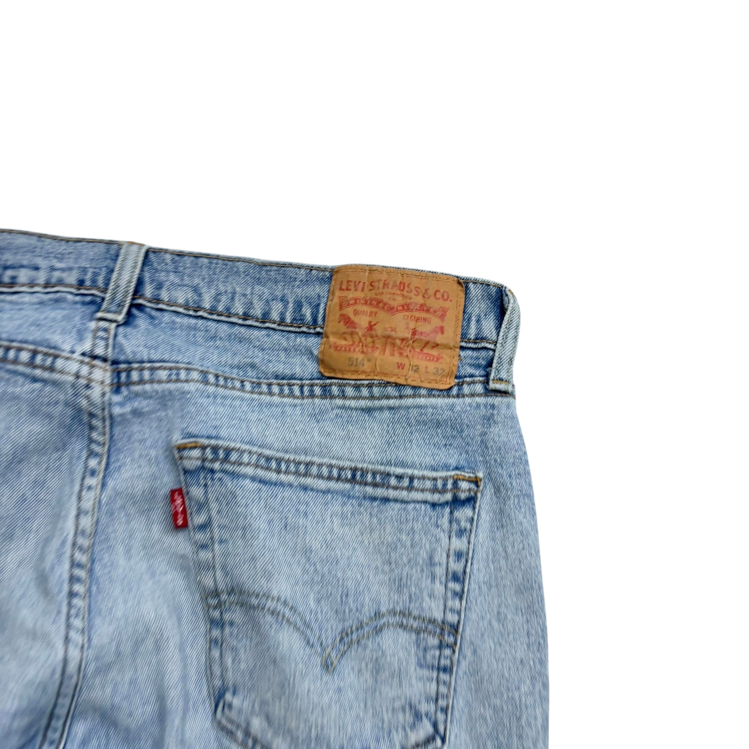 Levis 514 Jeans W32 L32 Mens Light Blue Regular Straight Fit Stretch Denim