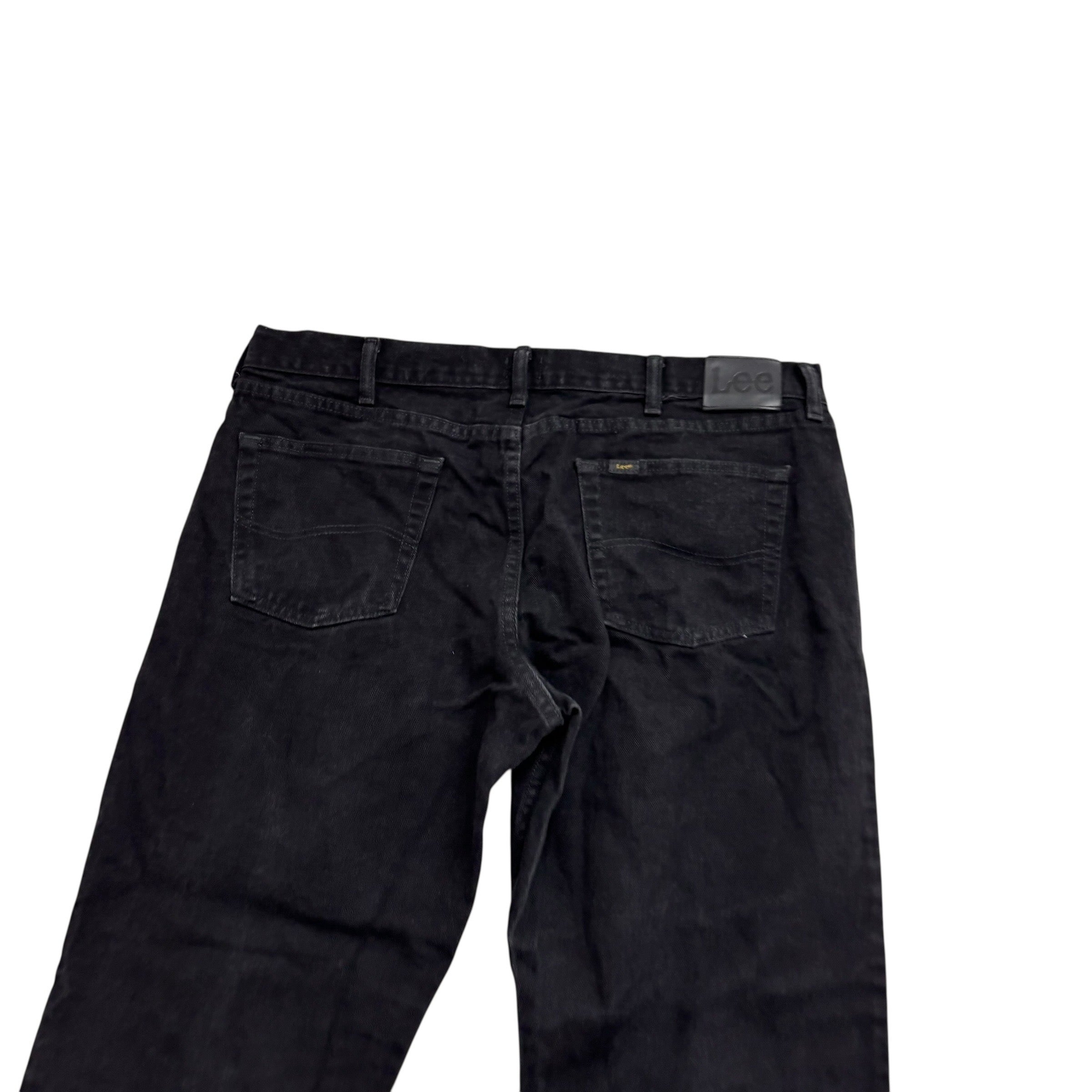 Lee Jeans W40 L30 Mens Regular Straight Fit Black Denim (E)
