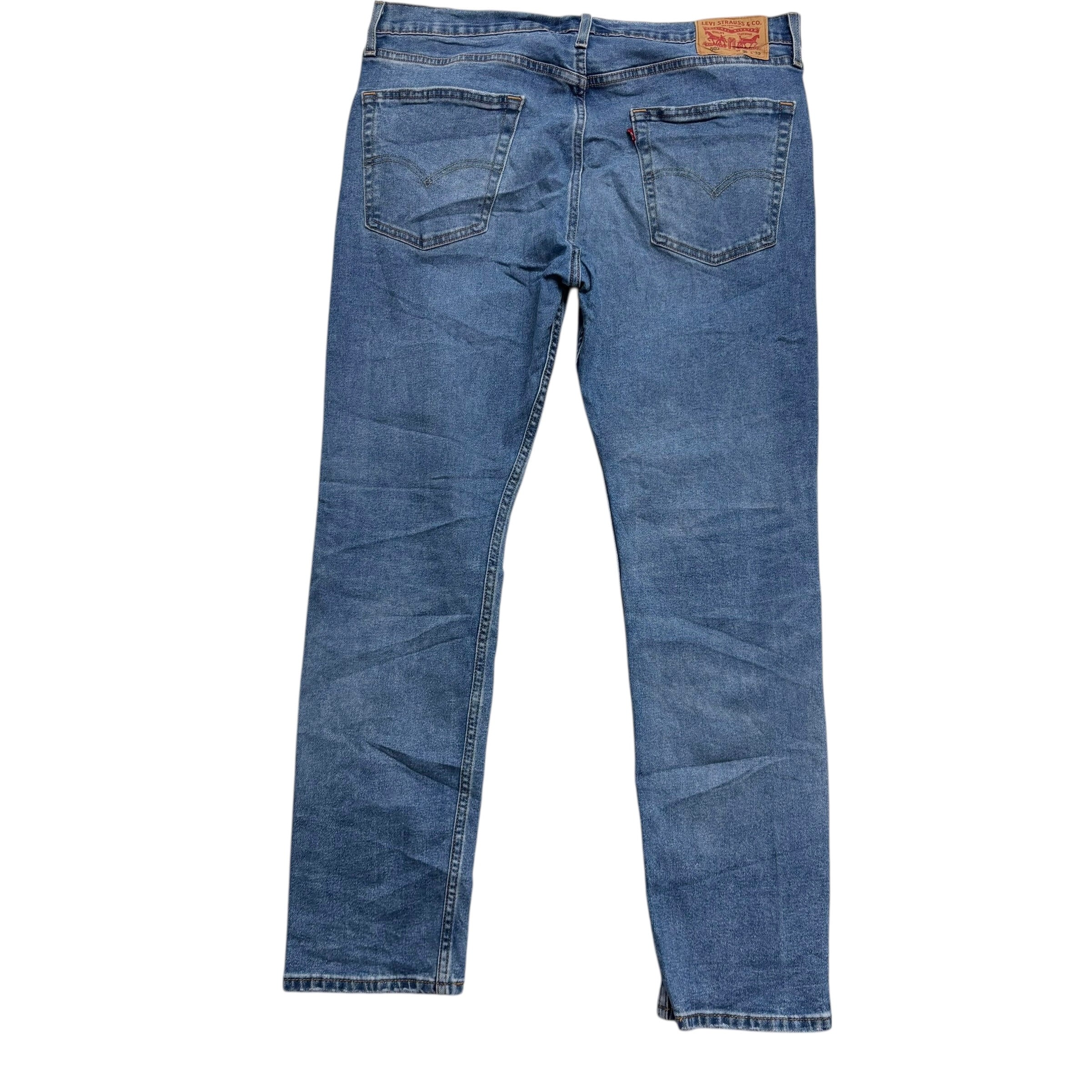 Levis 502 Jeans W36 L32 Mens Mid Blue Regular Tapered Fit Stretch Denim