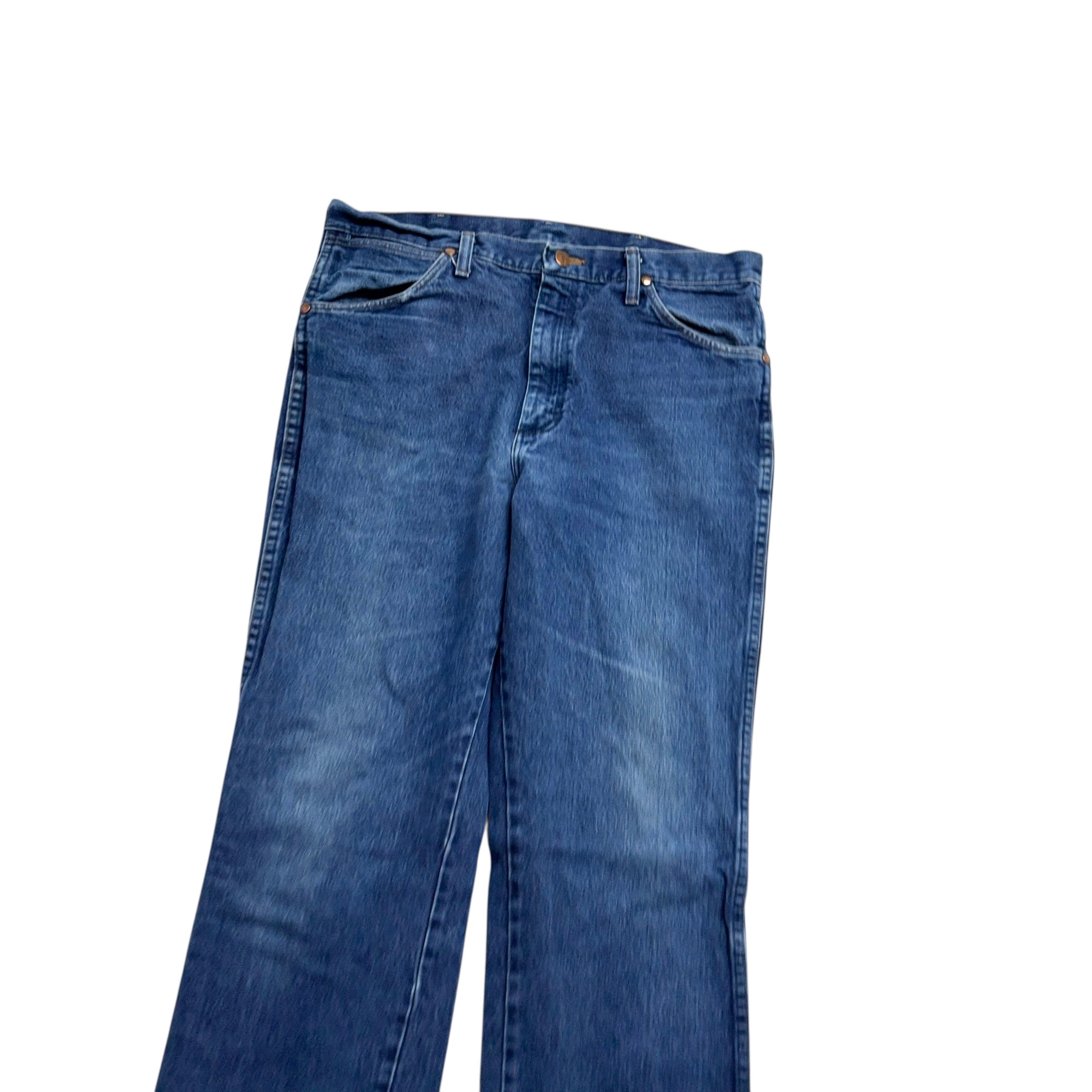 Wrangler Jeans Cowboy Cut W34 L32 Mens Mid Blue 936 Slim Fit Denim (E)