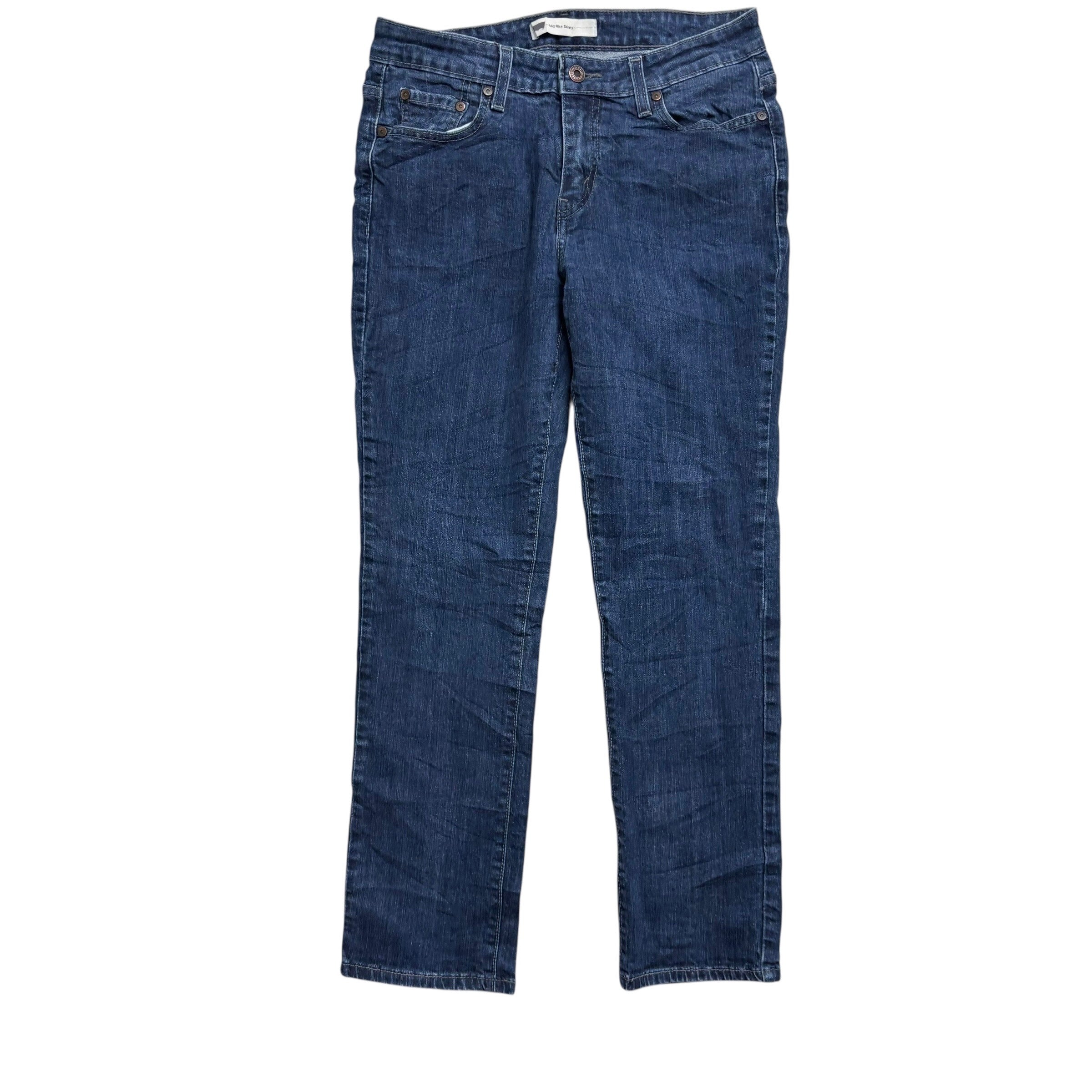 Levis Jeans W29 L28 Womens Mid Rise Skinny Dark Blue Stretch Vintage Denim (E)