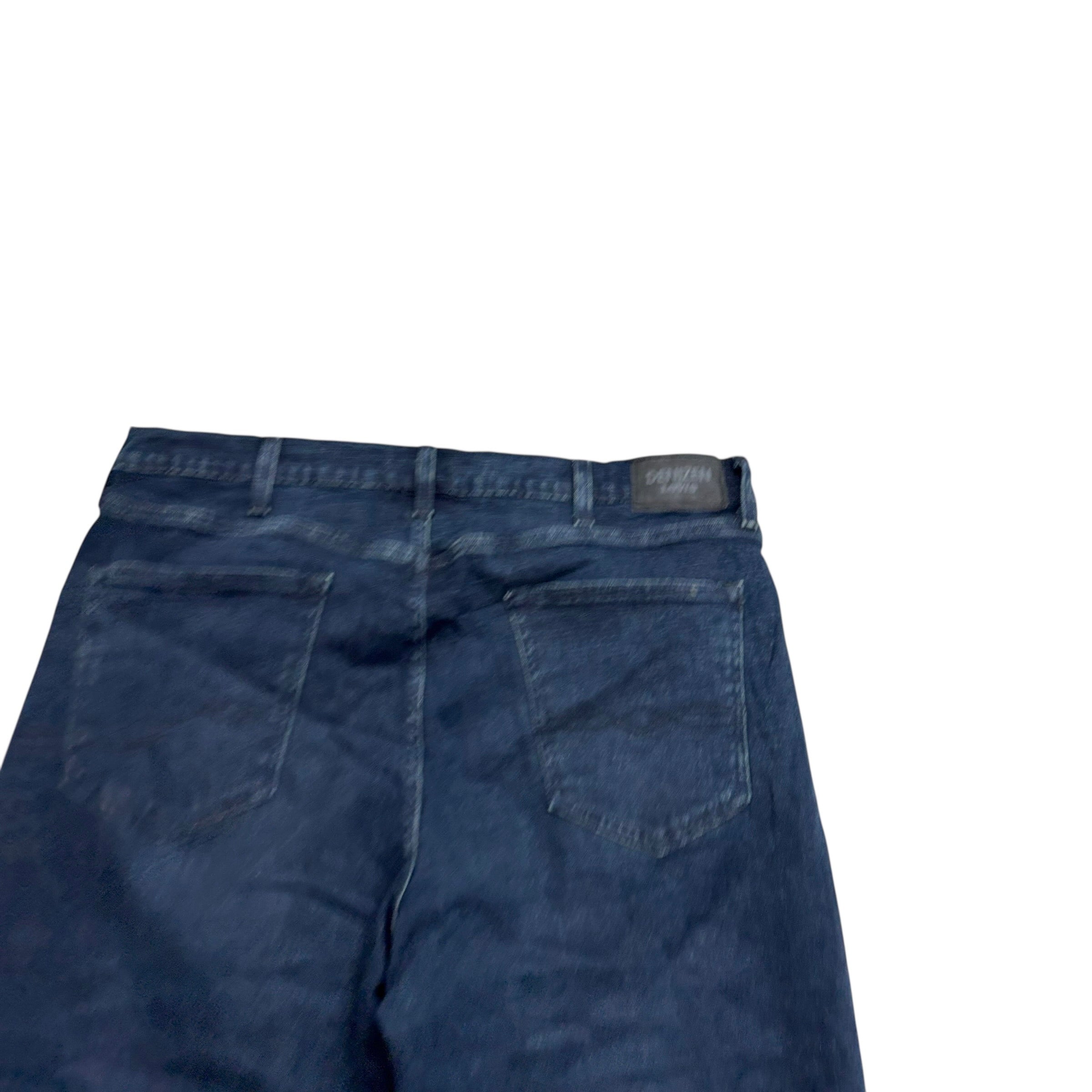 Levis Denizen Jeans W38 L30 Mens Navy Blue Athletic Tapered Stretch Denim (E)