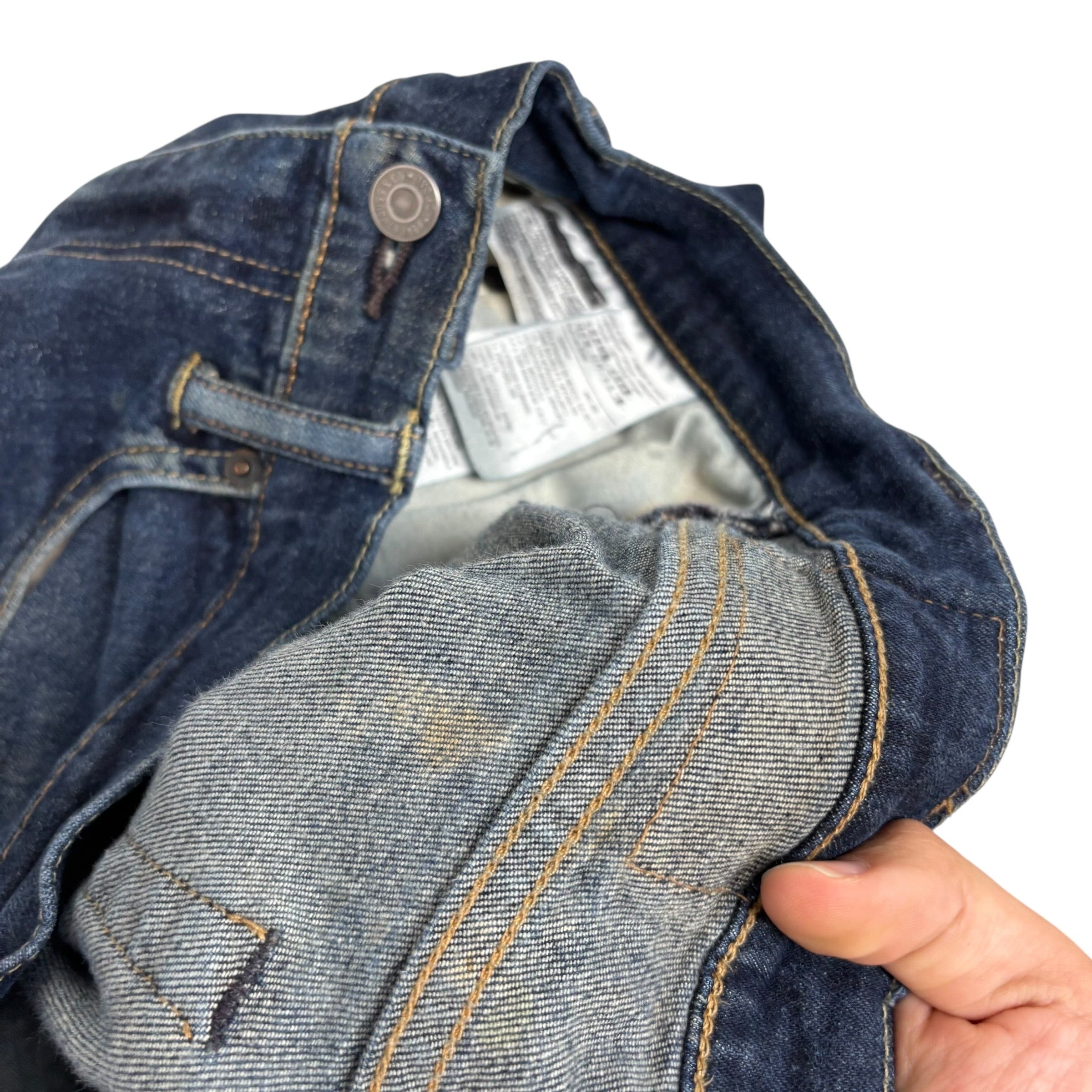 Levis 519 Jeans W34 L32 Mens Dark Blue Super Skinny Fit Stretch Denim