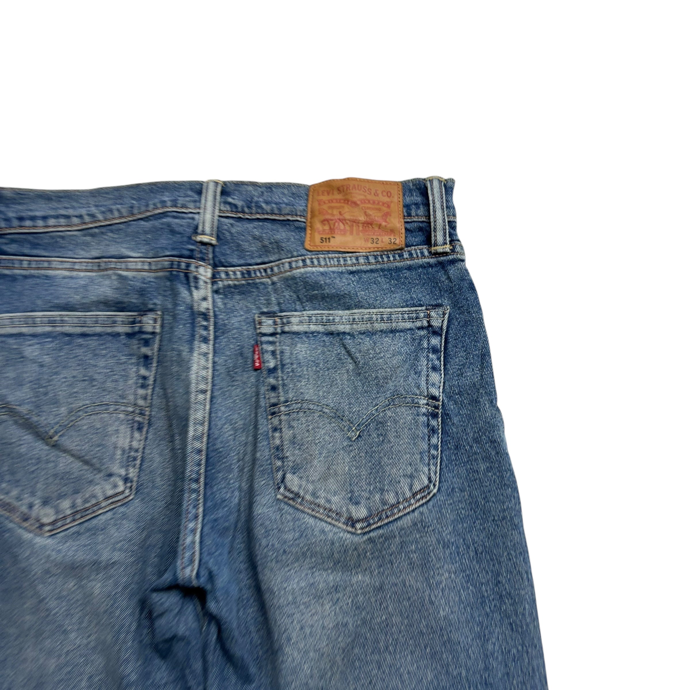 Levis 511 Jeans W31 L32 Mens Mid Blue Slim Fit Stretch Denim (E)