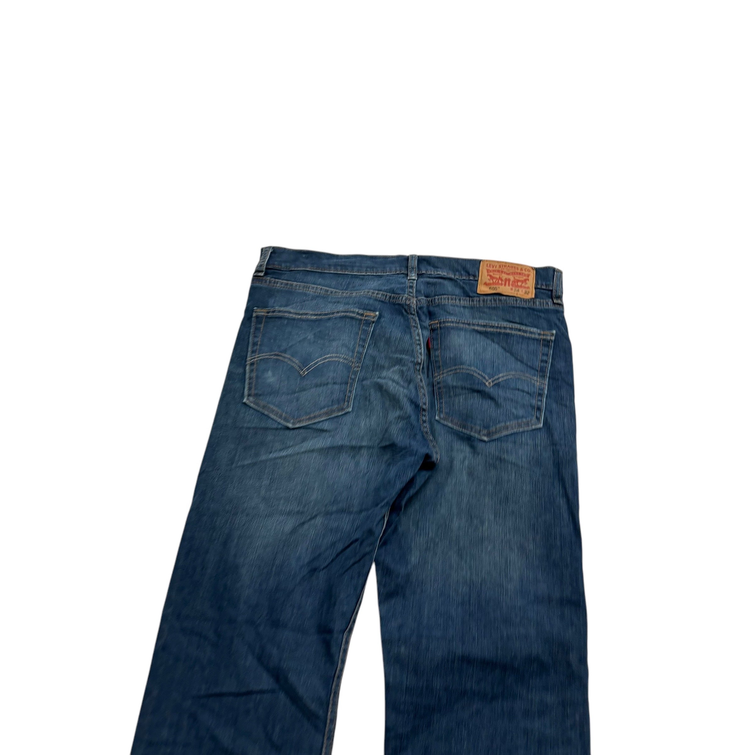 Levis 505 Jeans W34 L32 Mens Dark Blue Regular Straight Fit Stretch Denim