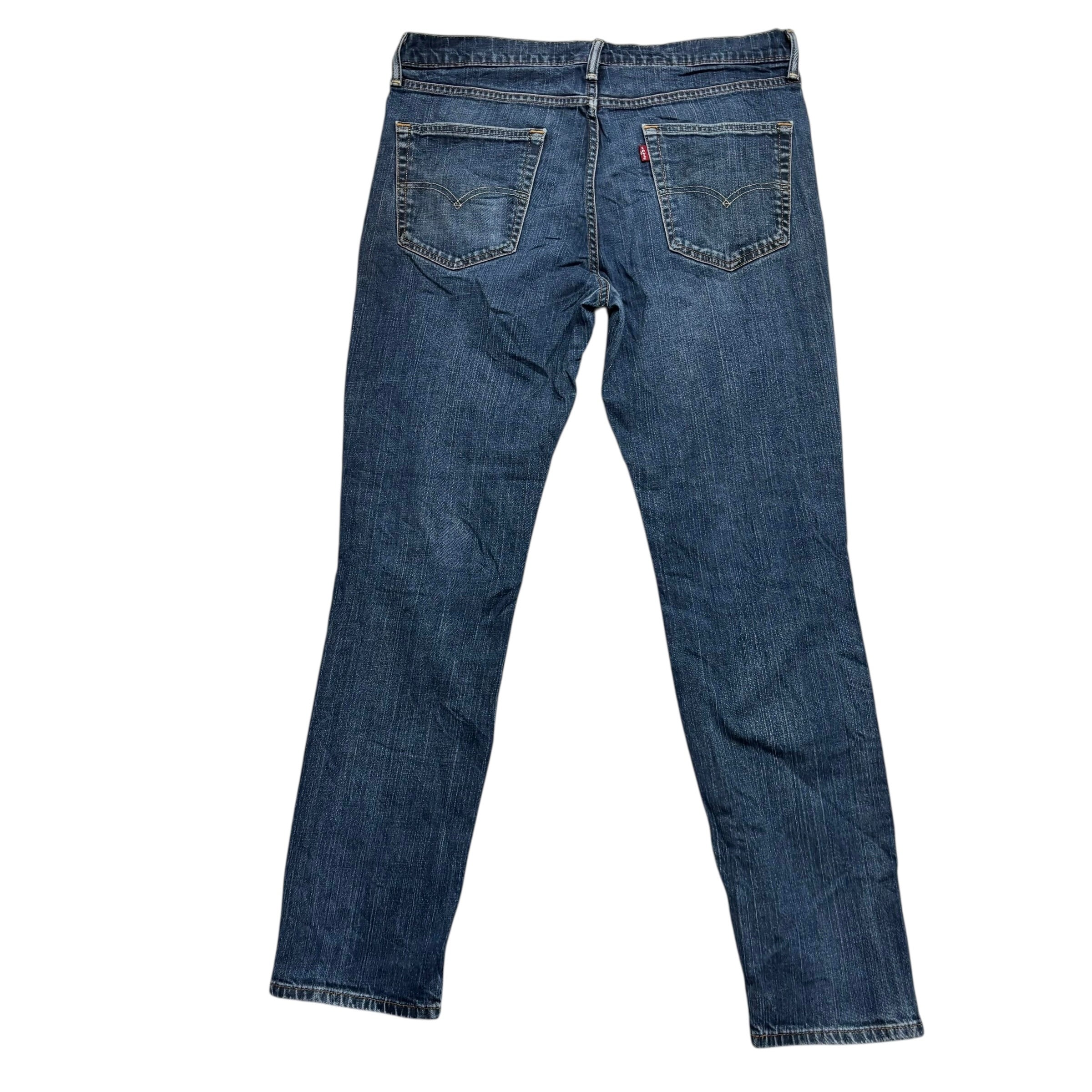 Levis 541 Jeans W36 L33 Mens Mid Blue Athletic Tapered Fit Stretch Denim (F)