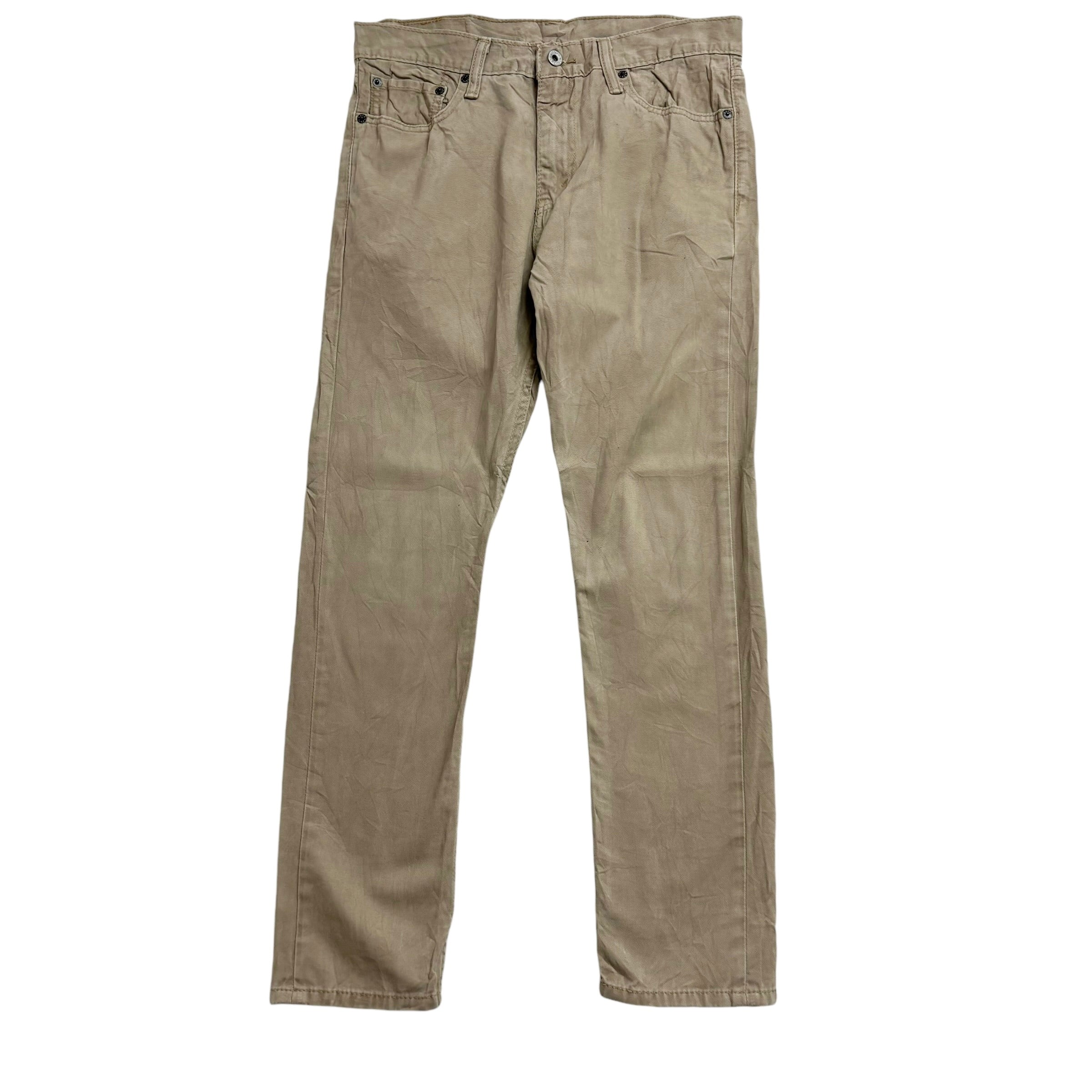 Levis 510 Trousers W32 L29 Mens Beige Skinny Fit Cotton Pants