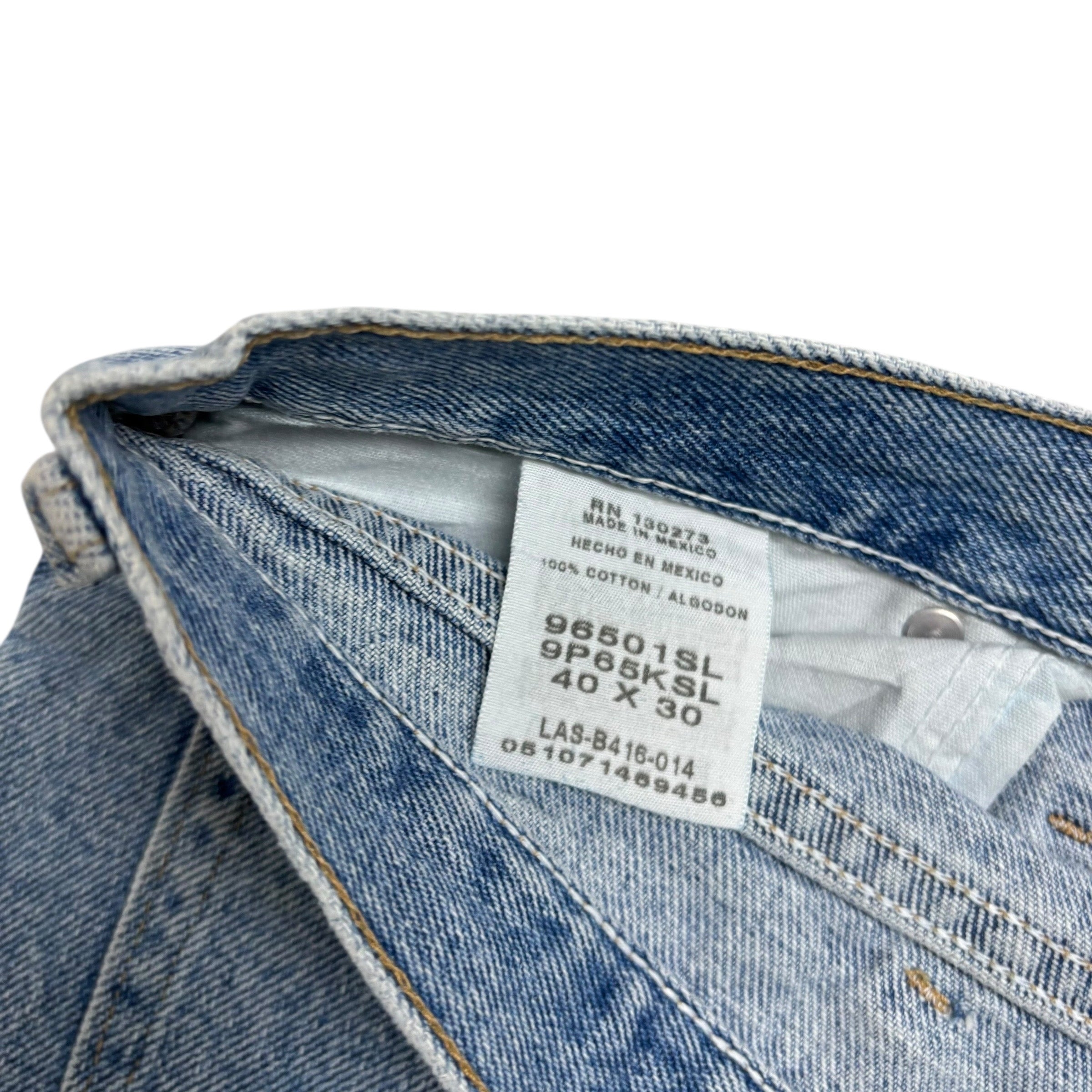 Wrangler Jeans W40 L30 Mens Light Blue Regular Straight Fit Vintage Denim (F)