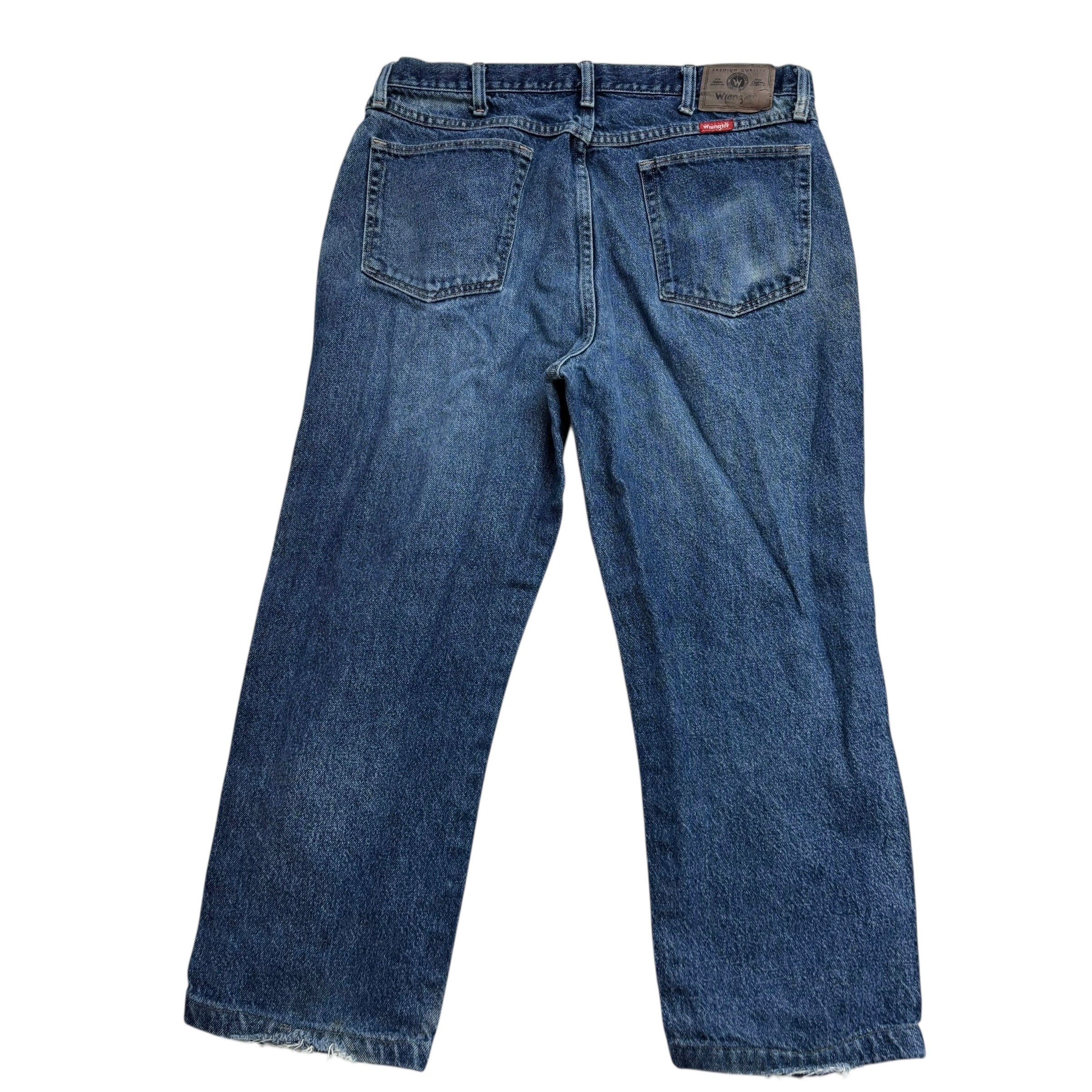 Wrangler Jeans W35 L26 Mens Mid Blue Regular Straight Fit Vintage Denim (F)