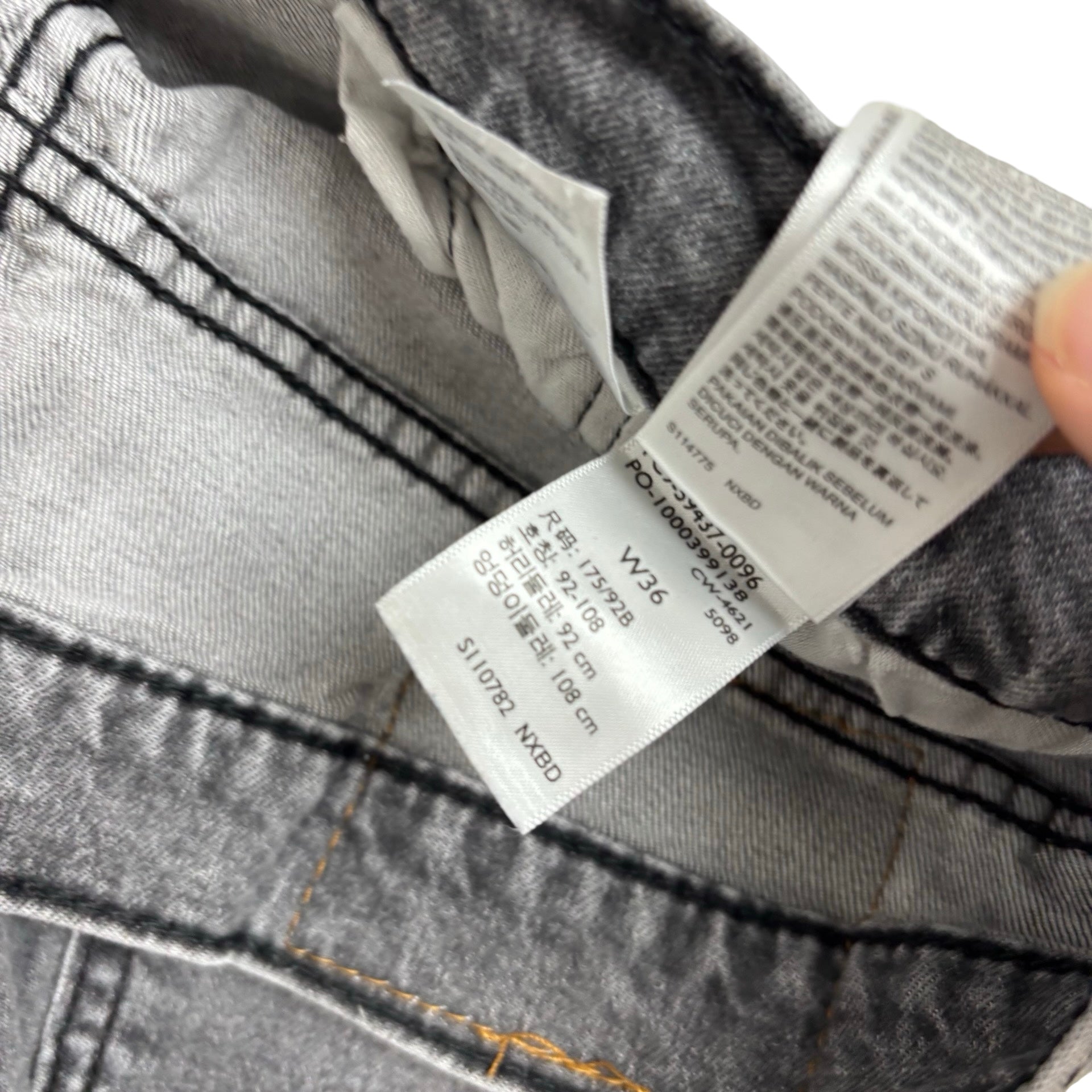 Levis 512 Lo-Ball Jeans W36 L33 Mens Grey Slim Tapered Fit Stretch Denim