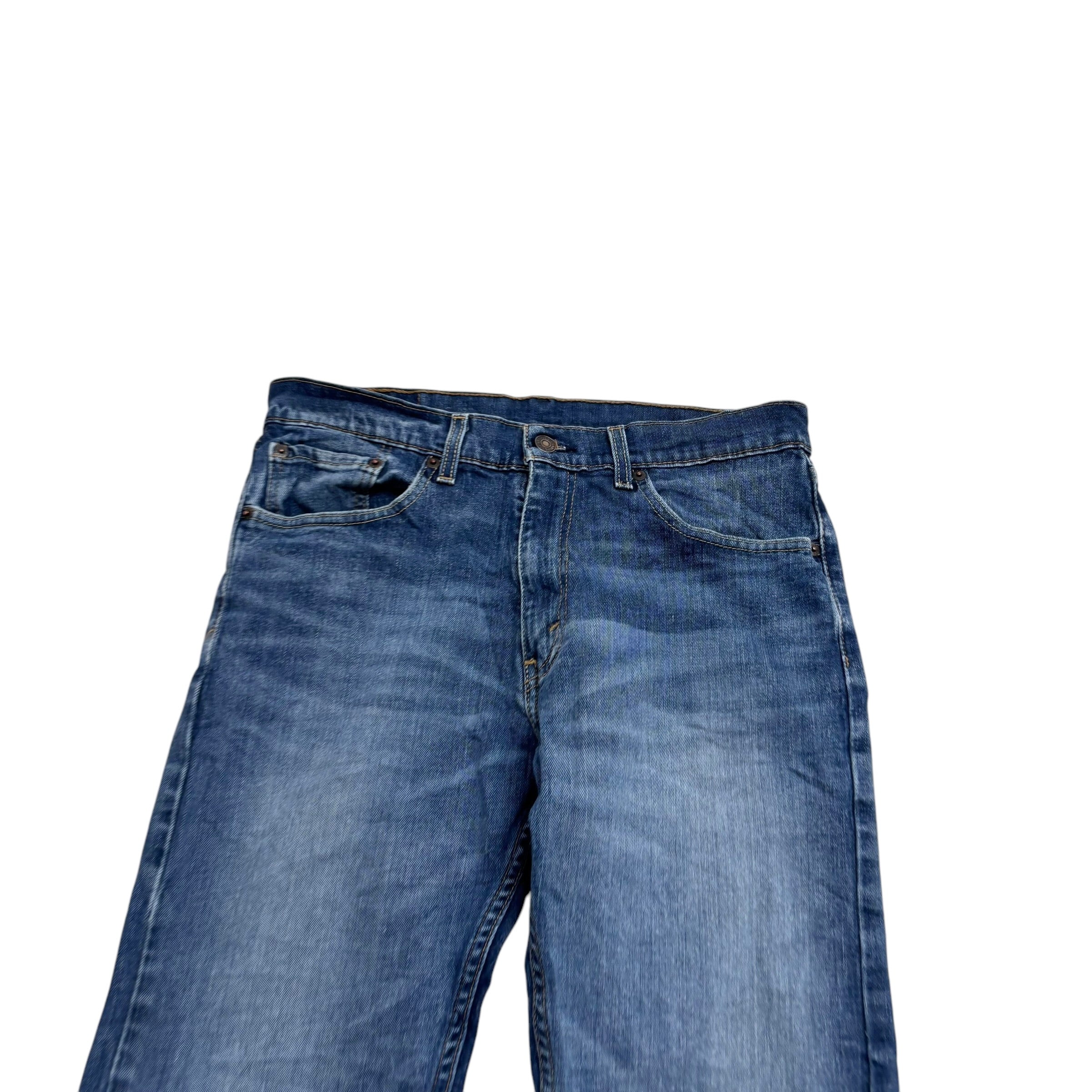 Levis 505 Jeans W31 L33 Mens Mid Blue Regular Straight Fit Stretch Denim