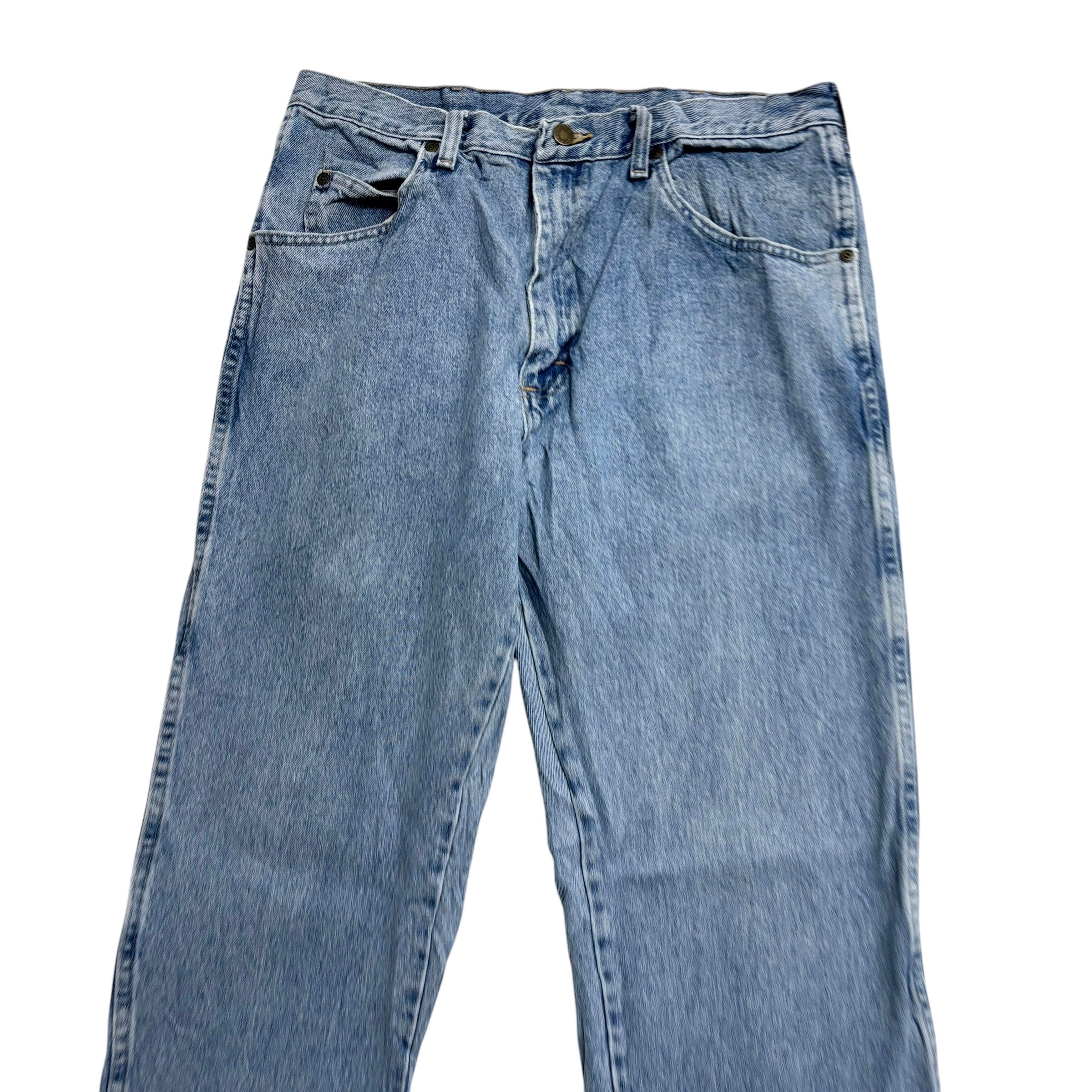 Wrangler Jeans W35 L32 Mens Regular Straight Fit Light Blue Vintage Denim