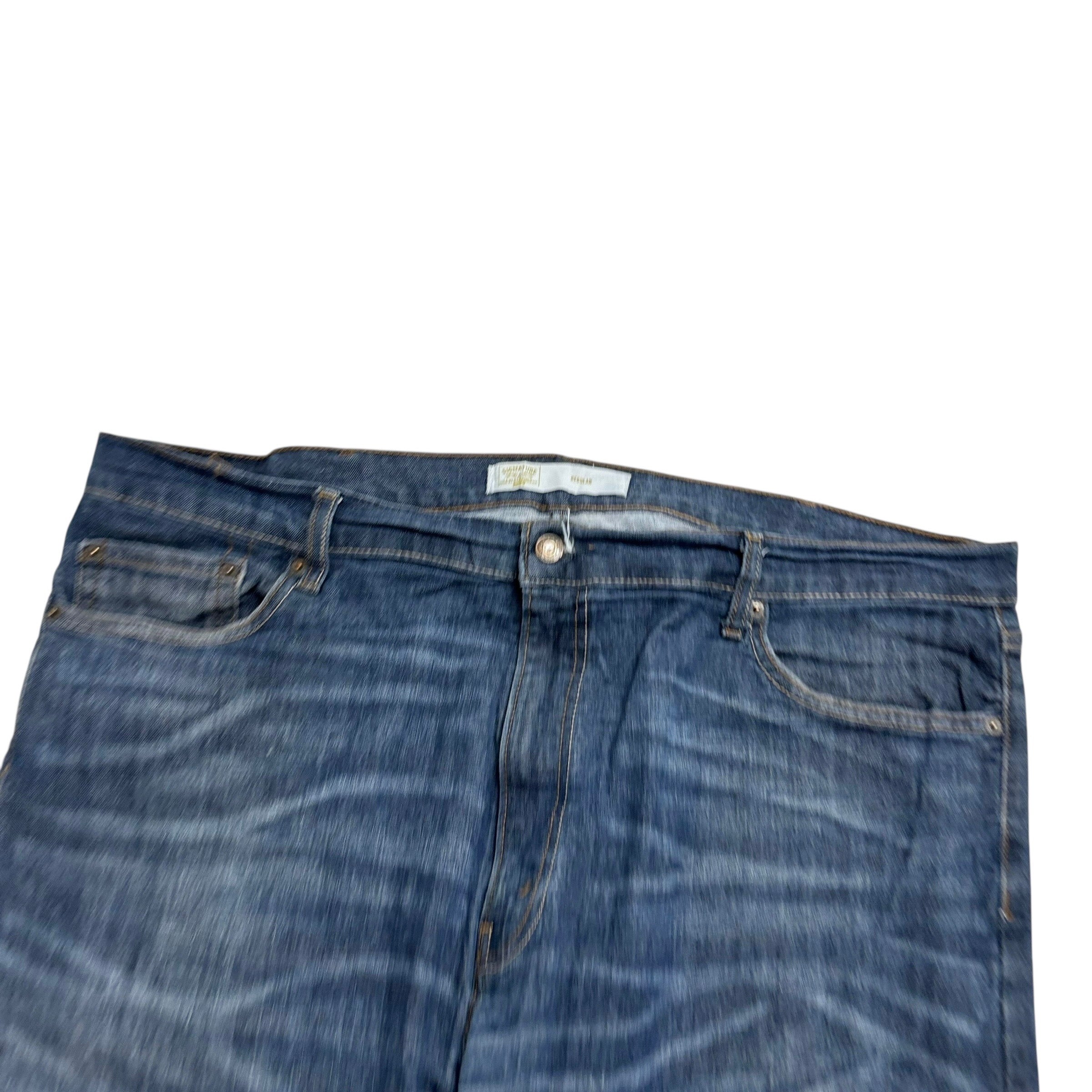 Levis Signature Jeans W44 L31 Mens Dark Blue Regular Straight Stretch Denim
