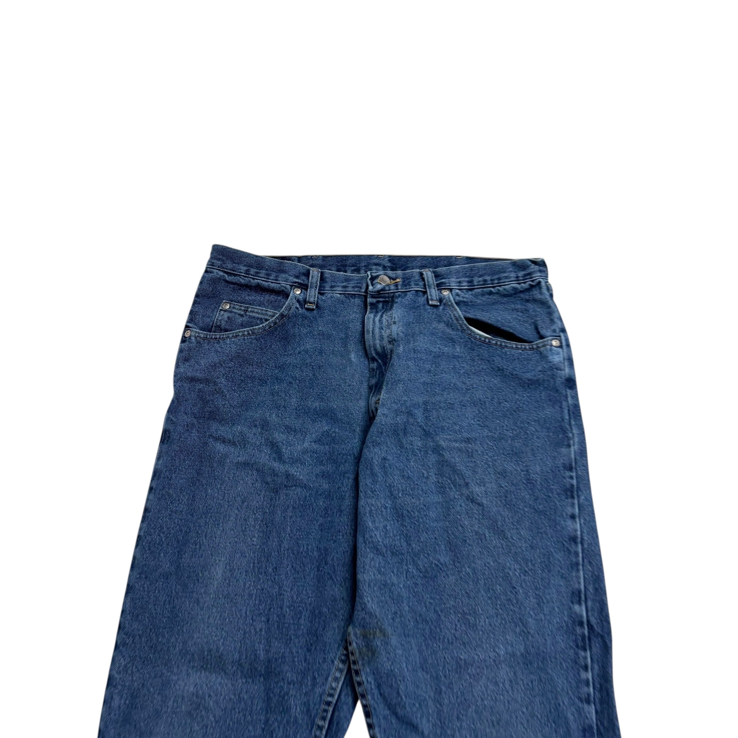 Wrangler Jeans W36 L32 Mens Mid Blue Relaxed Straight Fit Denim (F)