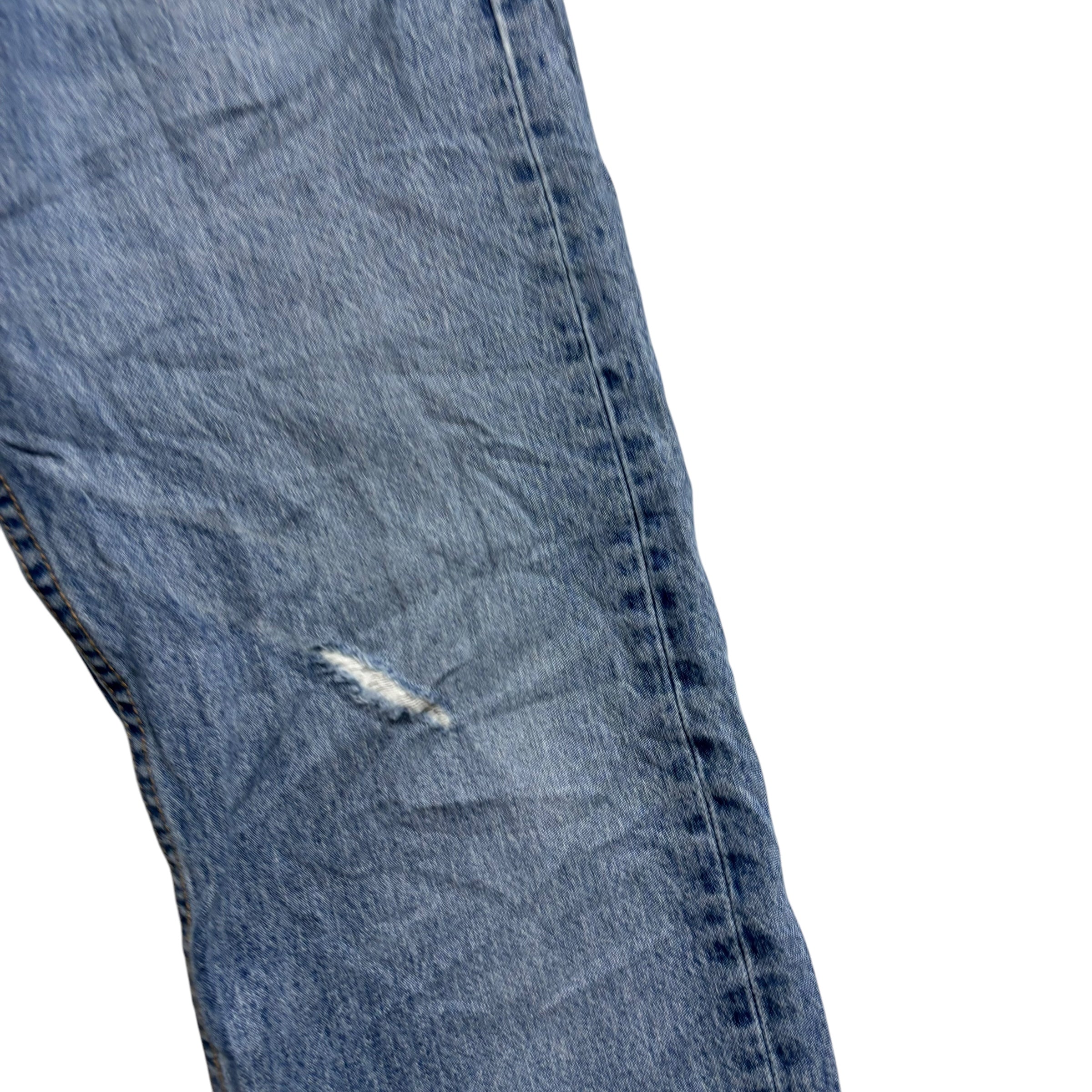 Levis 505 Jeans W34 L32 Mens Light Blue Regular Straight Fit Denim (F)
