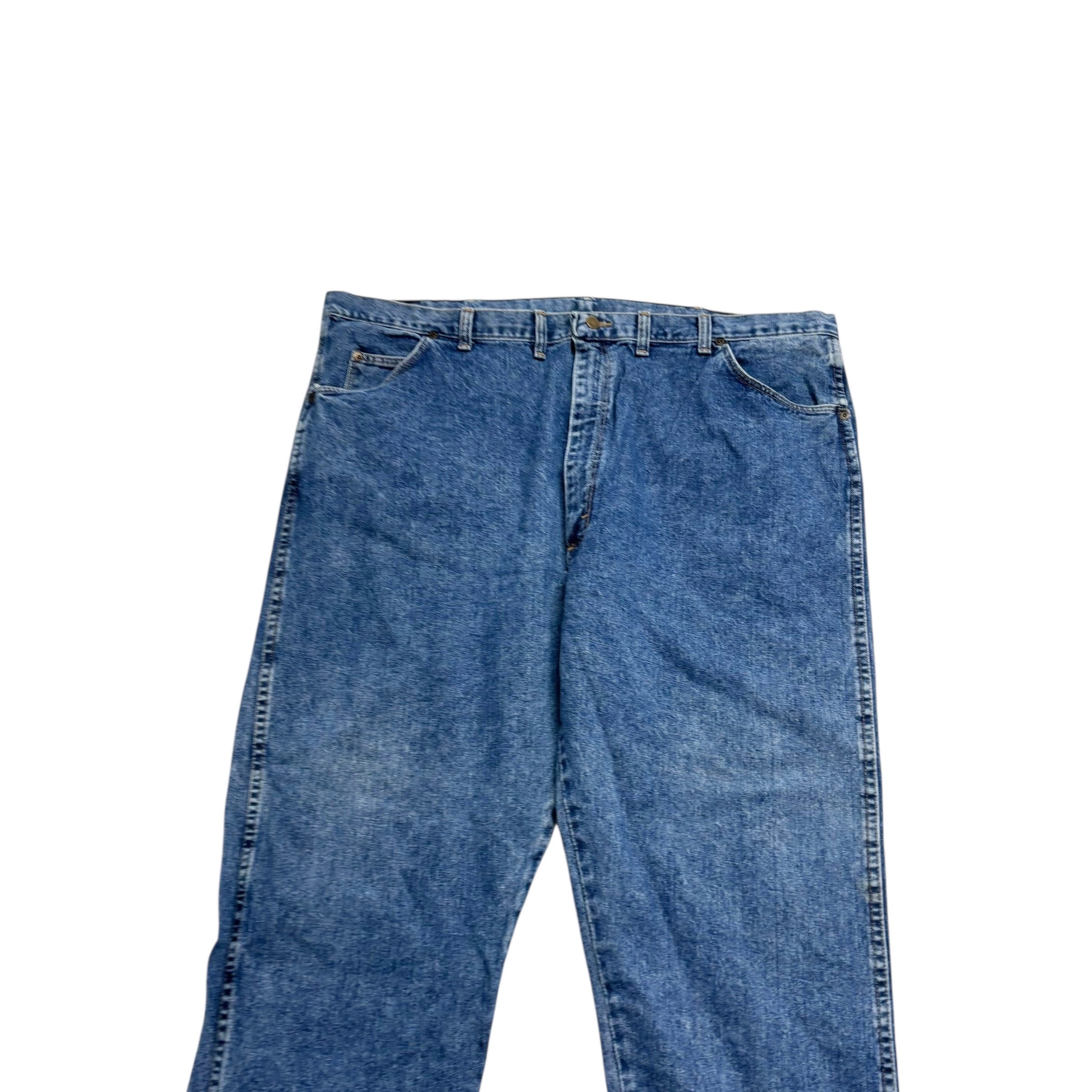 Wrangler Jeans W46 L28 Mens Mid Blue Relaxed Tapered Fit Vintage Denim