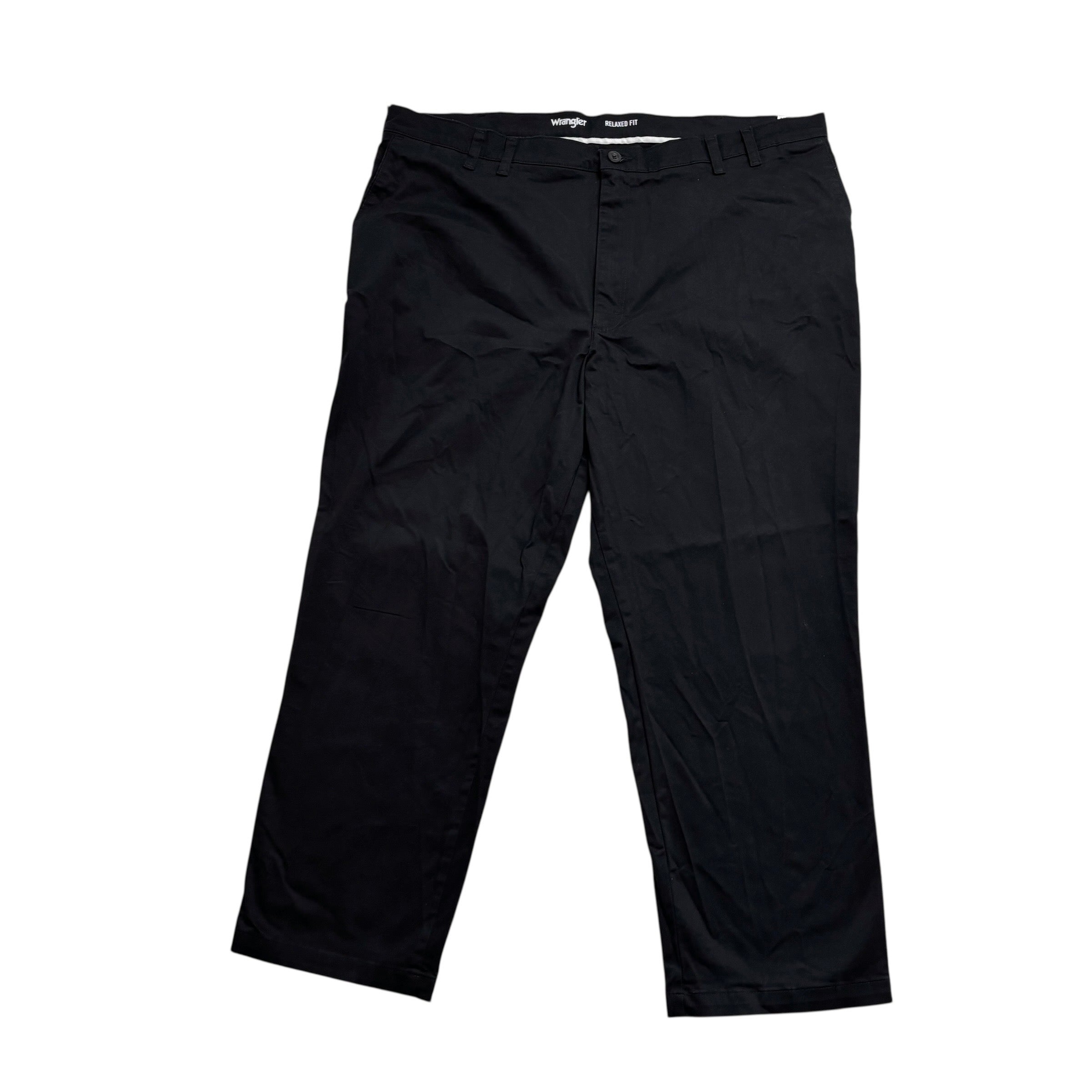 Wrangler Trousers W44 L30 Mens Black Relaxed Straight Fit Pants (E)